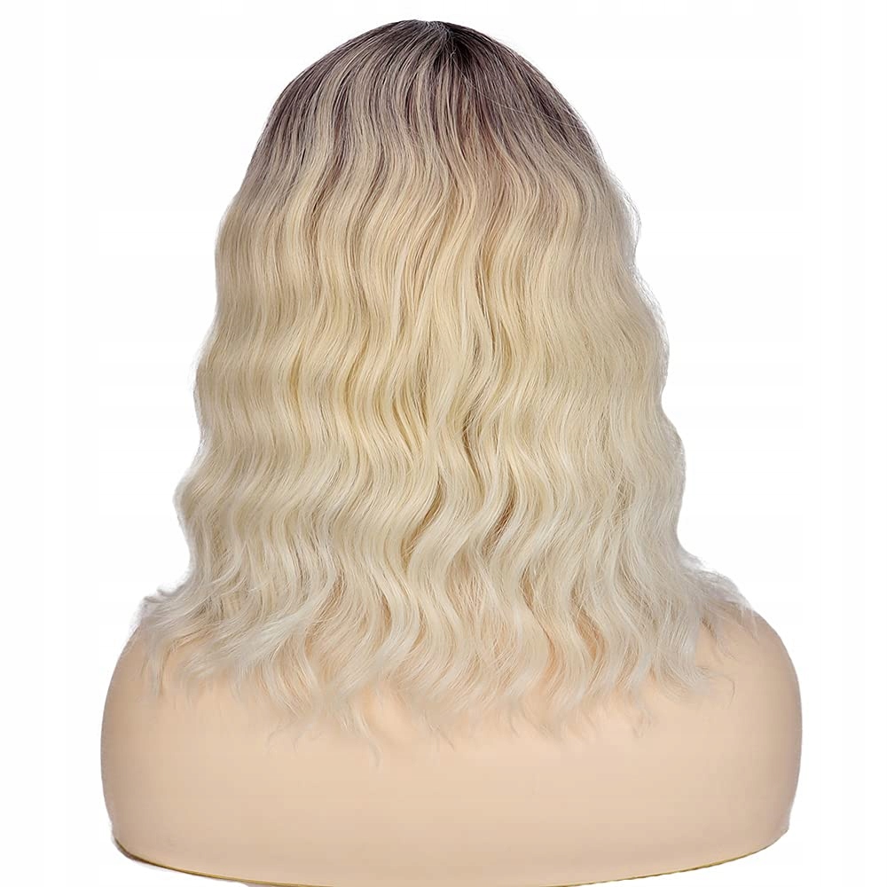2x Dámská vlnitá blond paruka s černou horou