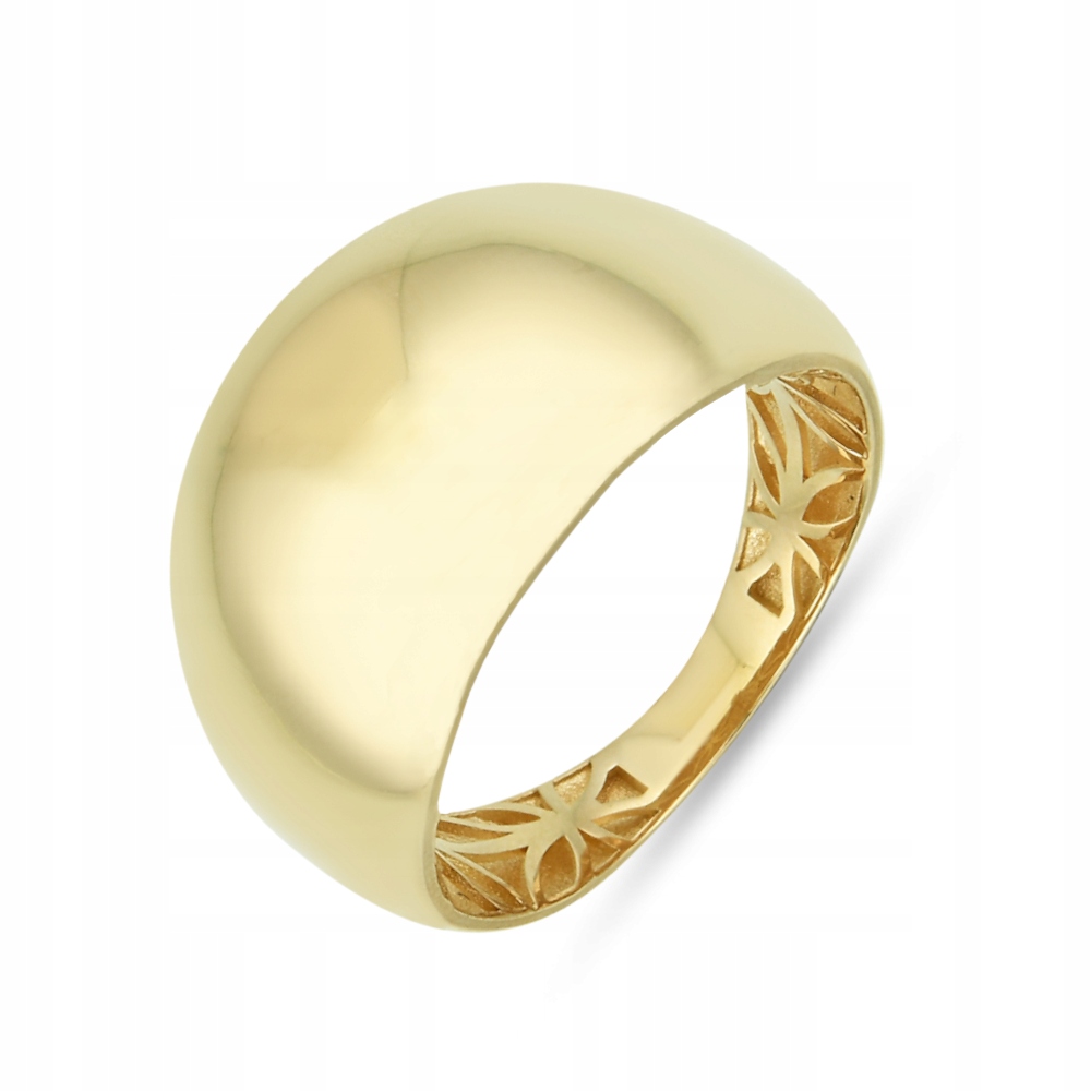 Moderní hladký prstýnek 585 Široký lesklý 12r dárek 3.24g