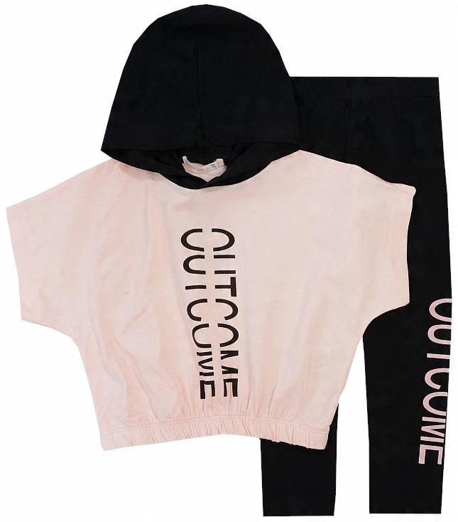 

Komplet Zestaw Crop Top Rybaczki morela 128 H500A