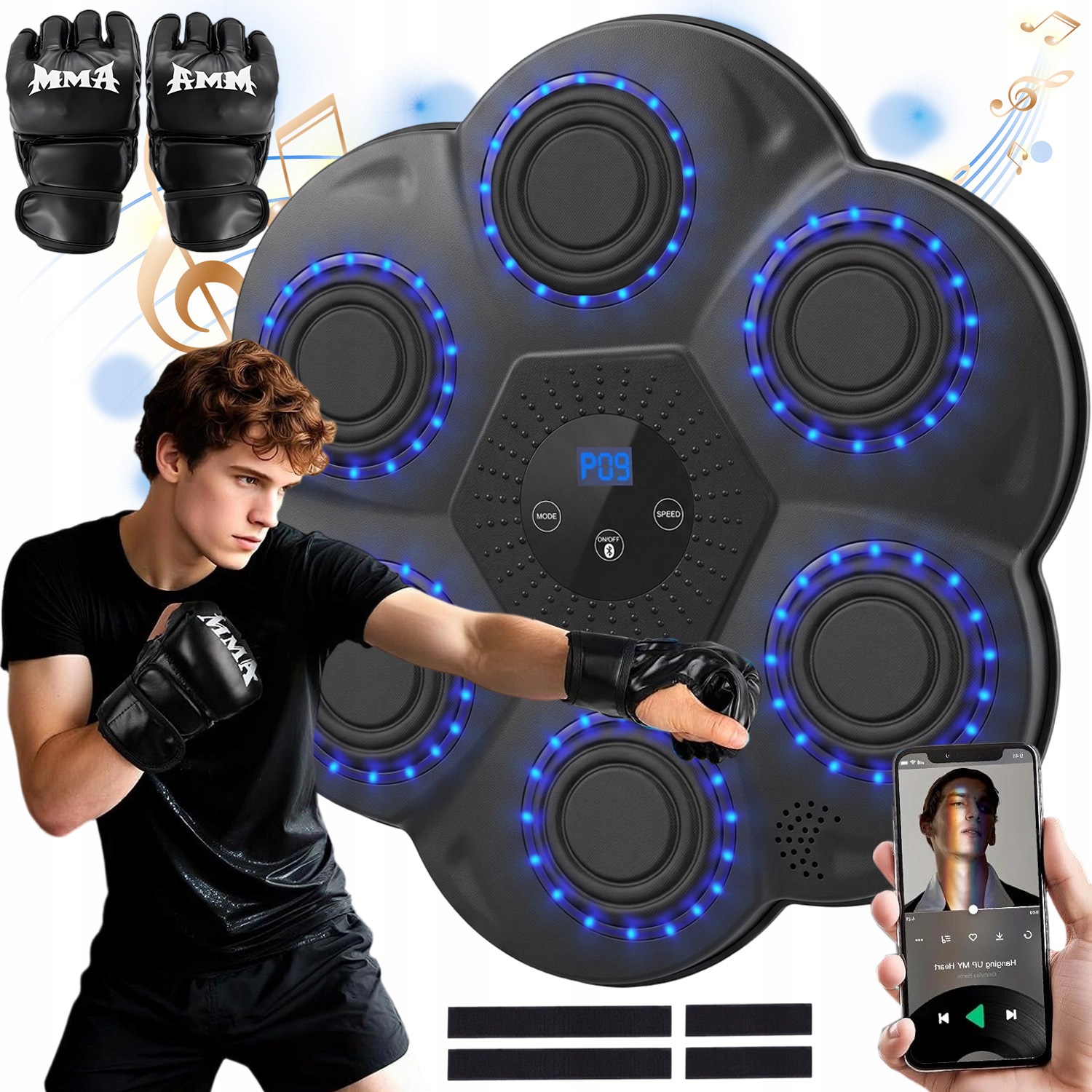 Boxerská Inteligentní Stěna S Hudbou Bluetooth 9 Režimů Na Zeď Pro Divočáky
