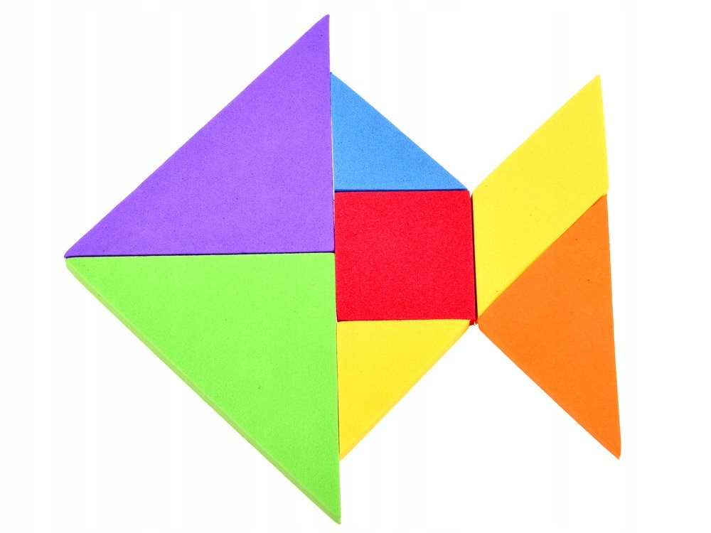 Puzzle piankowe układanka logiczna tangram wielokolorowa układanka ZA3343 Kolor dominujący wielokolorowy