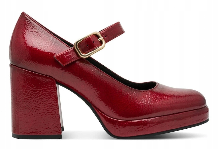 Lodičky Na Vysokém Podpatku, Červená Eko Kůže Marco Tozzi 36