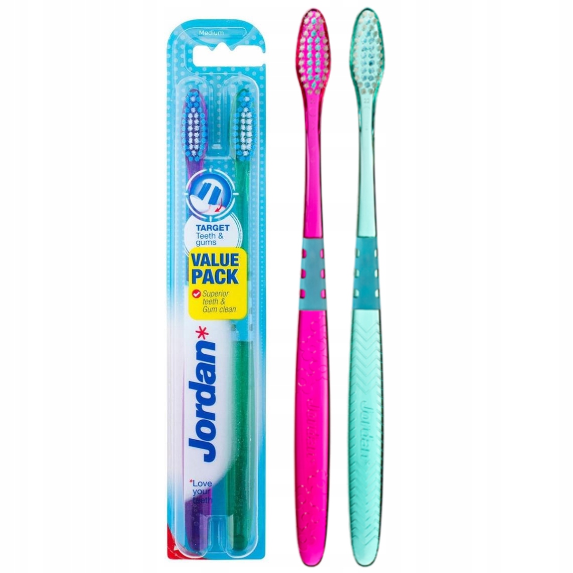 2 Szczoteczki do Zębów Jordan Target Teeth Medium