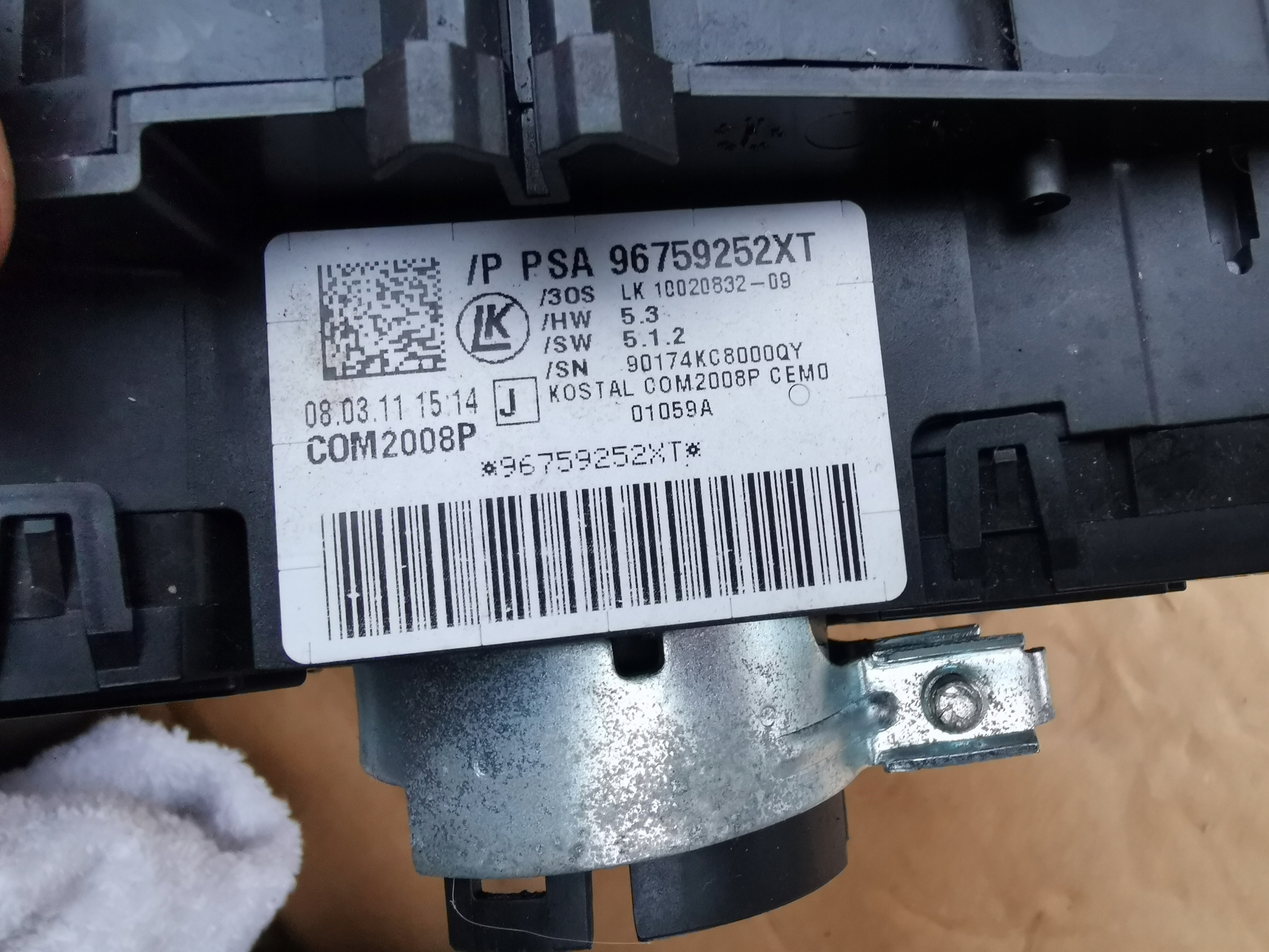 switch control CITROEN C4 2010-16 96759252XT