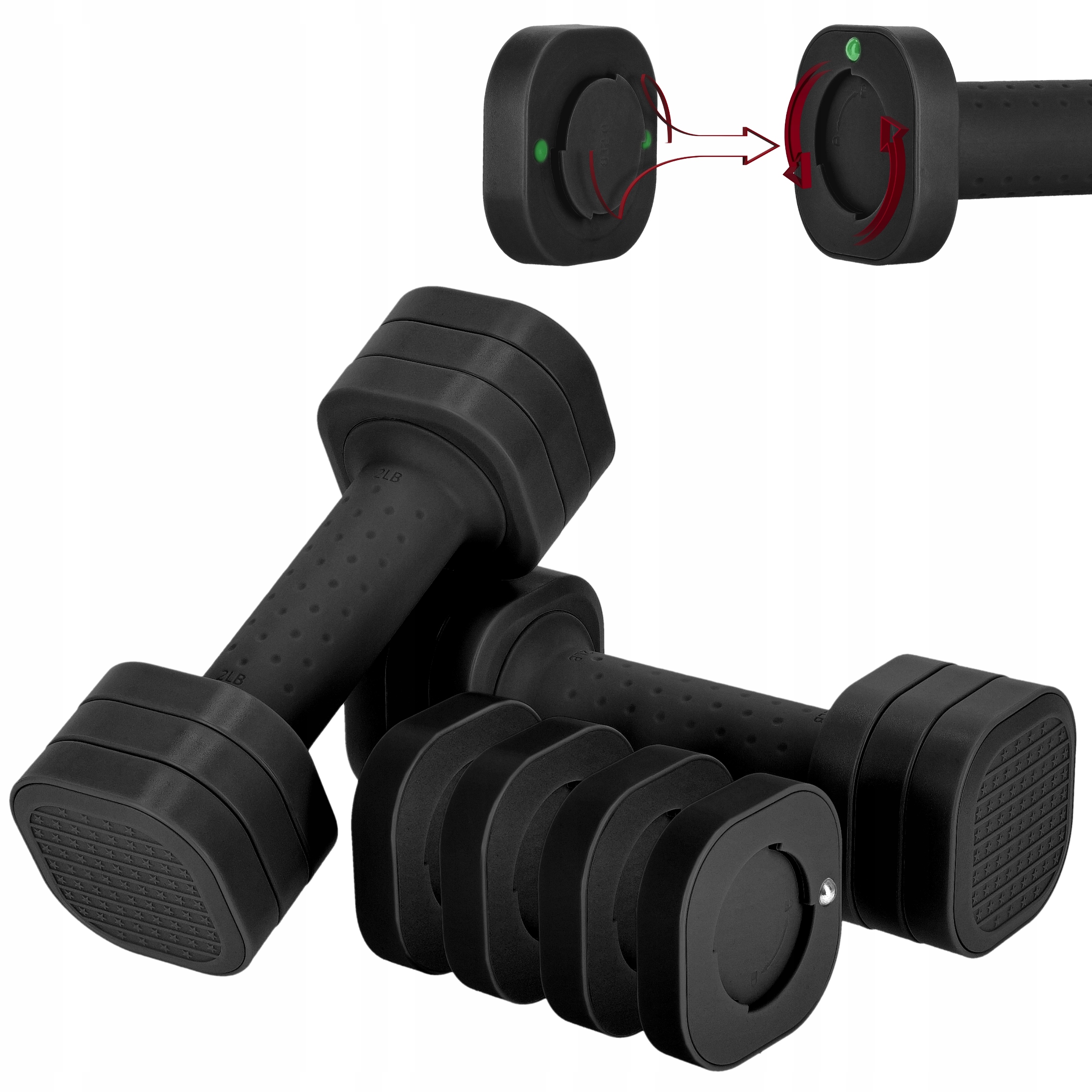 Činky Rewgulované Závaží 4v1 Set Pro Cvičení Fitness 2x2,27kg