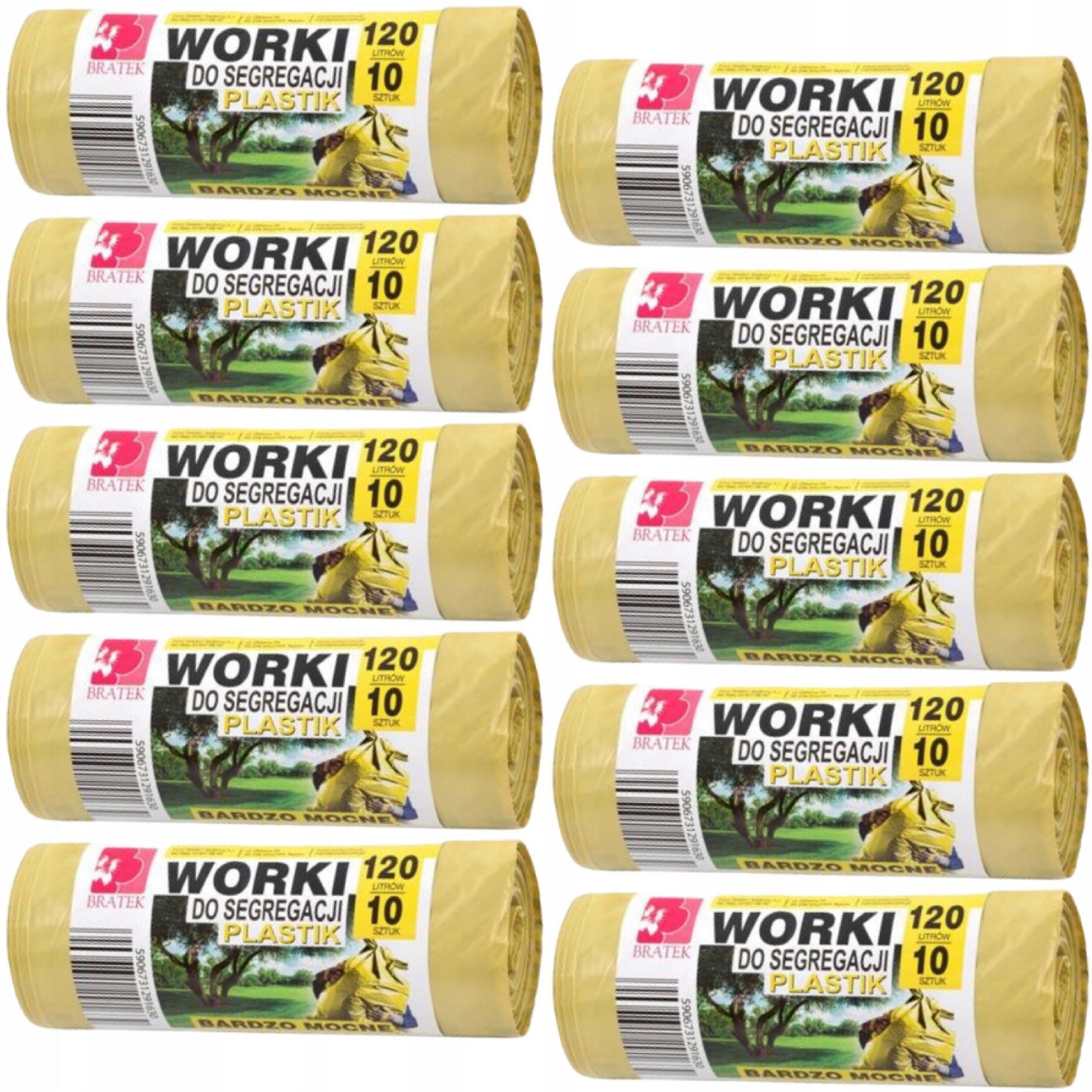 

Worki do segregacji Plastik żółte Ldpe 120L 100szt