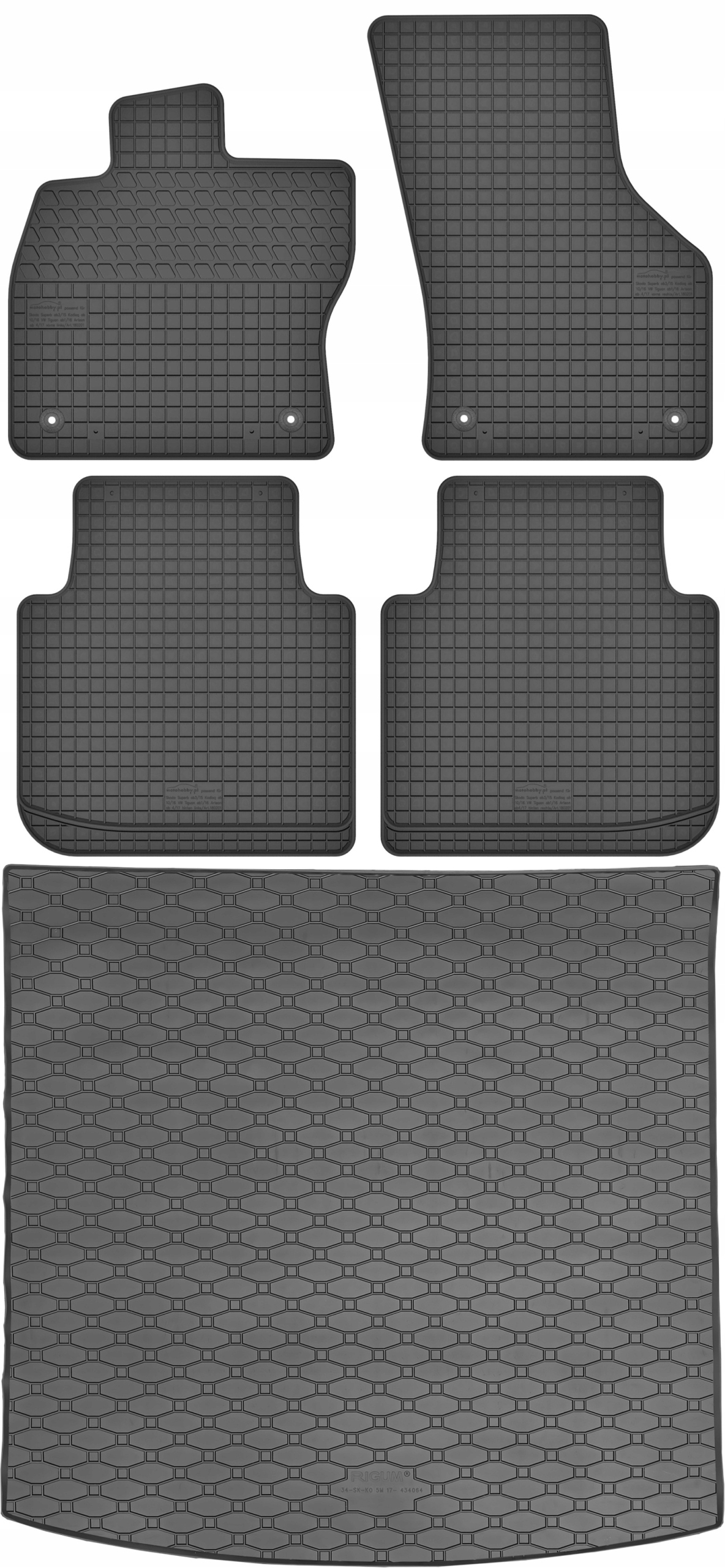 Vw Tiguan Allspace Suv 2017-2024 Sada Koberce batožinový priestor