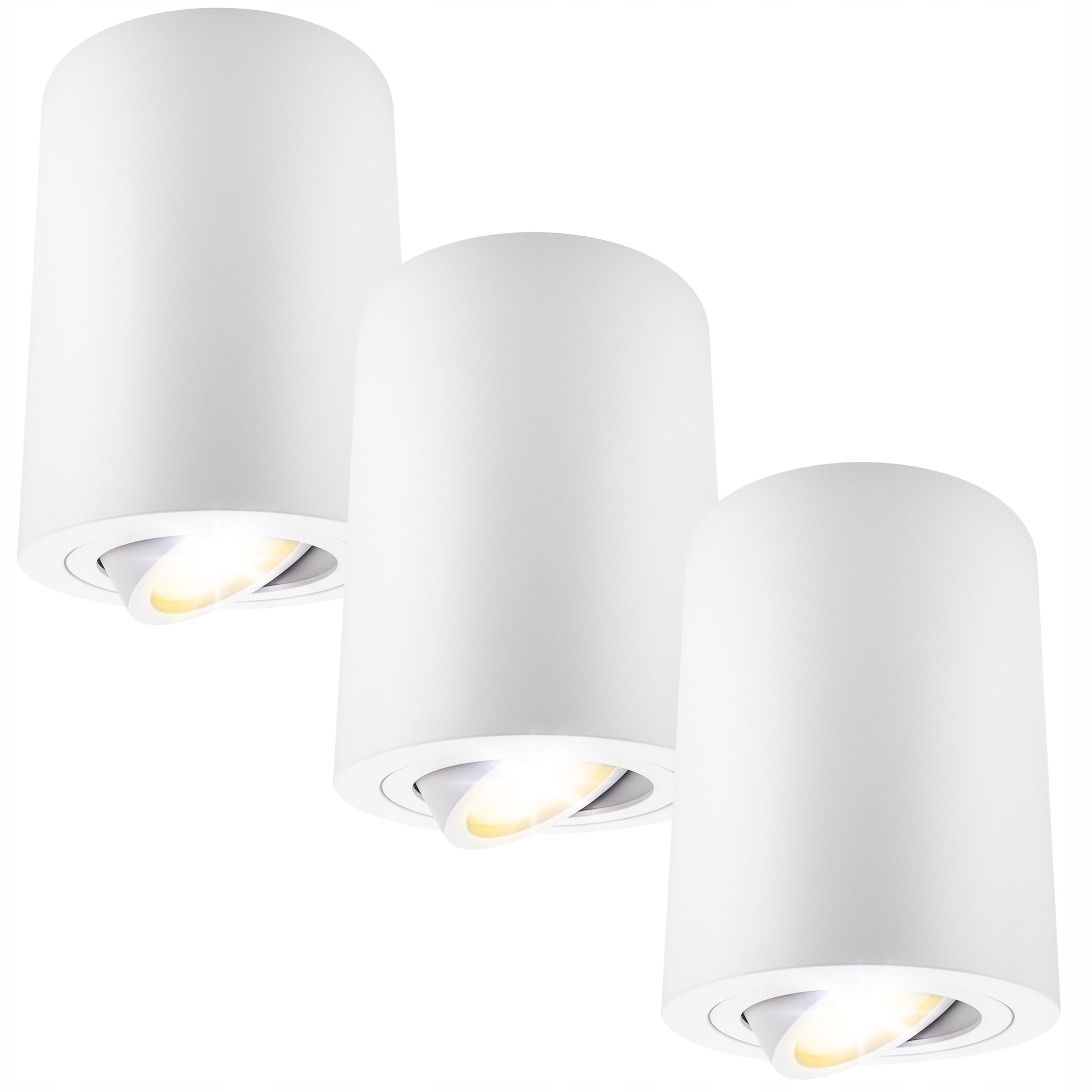 Oprawa natynkowa LED Halogenowa SPOT Tuba GU10 sufit DUŻA biała RUCHOMA x3
