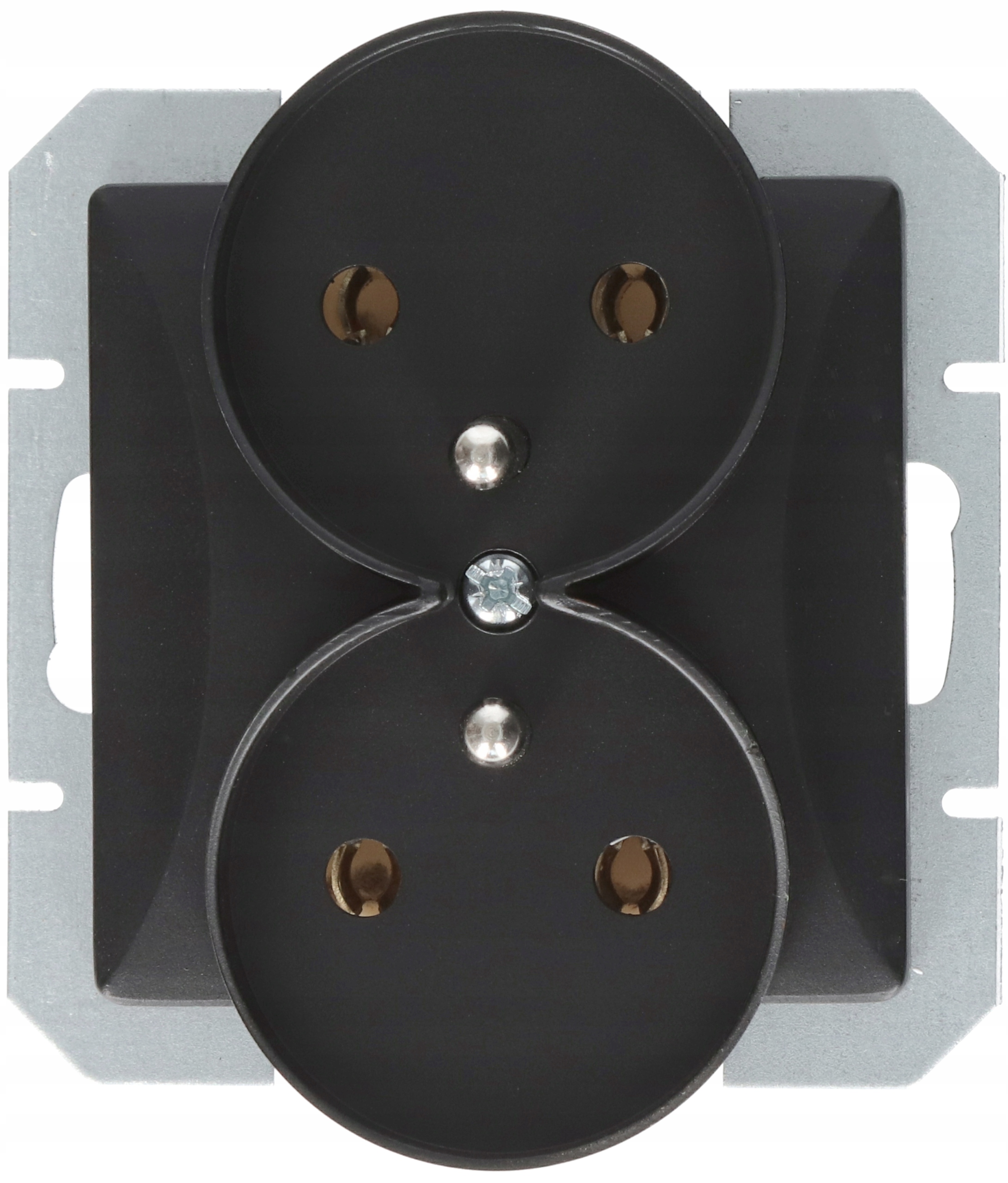 

Gniazdo podwójne z uz. Opal czarny Mat Moduł