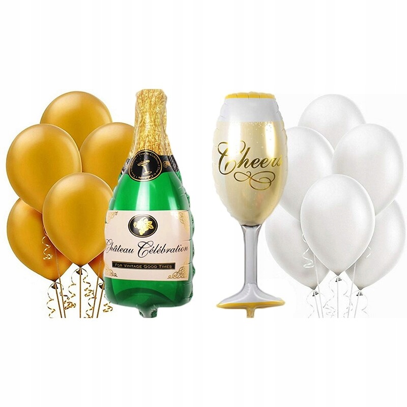

Zestaw Gold & White Balony Szampan 104cm