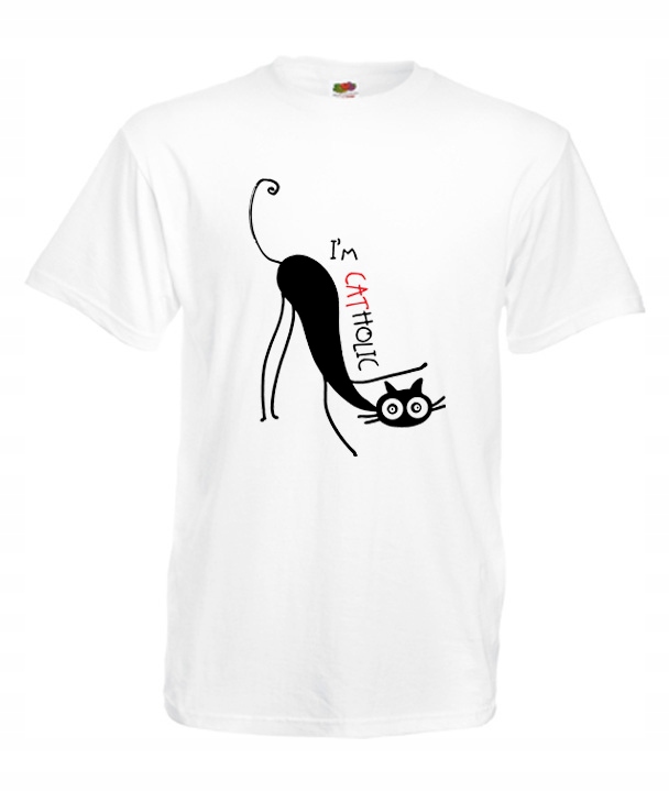 

L Koszulka Męska Kot Koty Cats Catholic Kociak