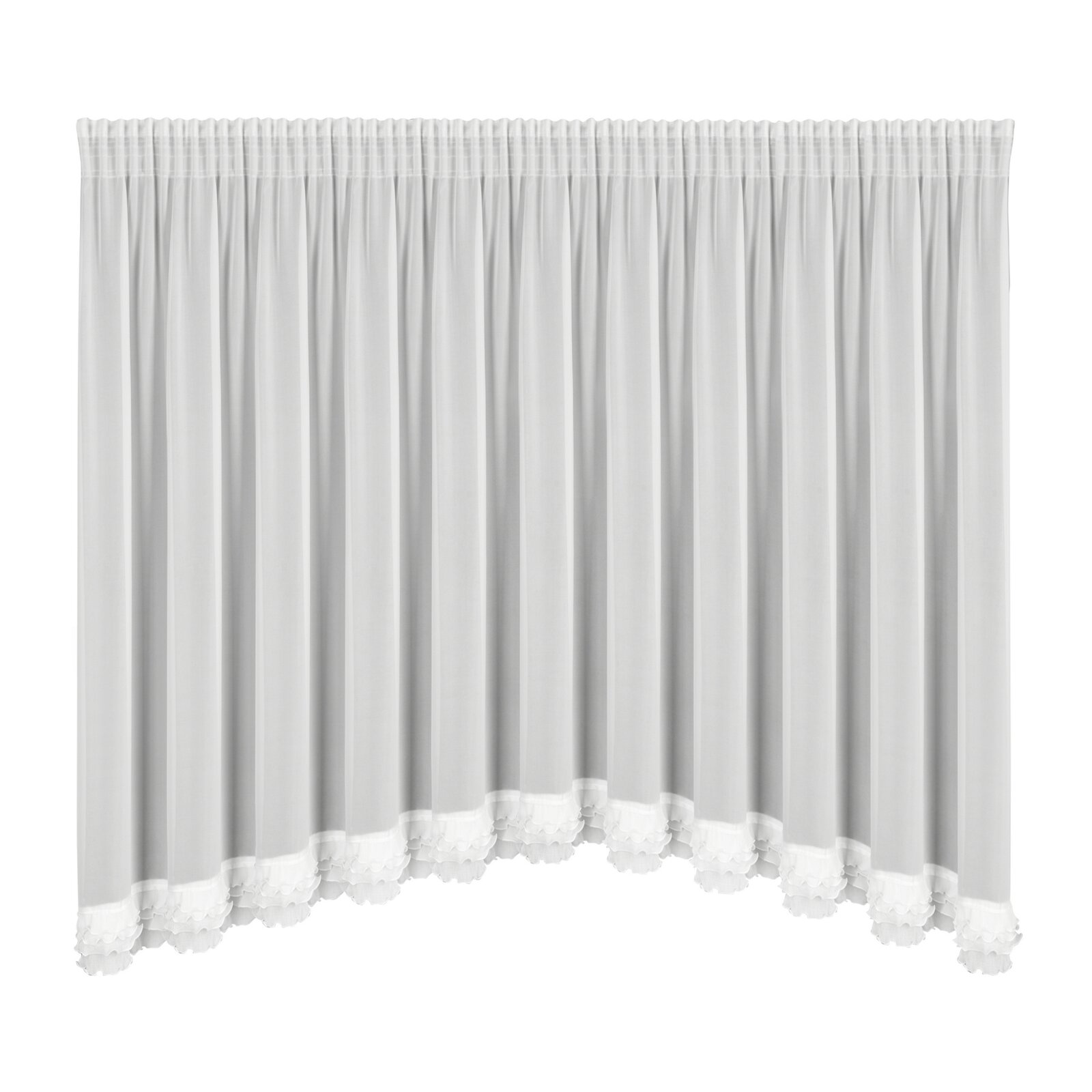 firana szyfonowa Luisa na taśmie 400x160 biała łuk