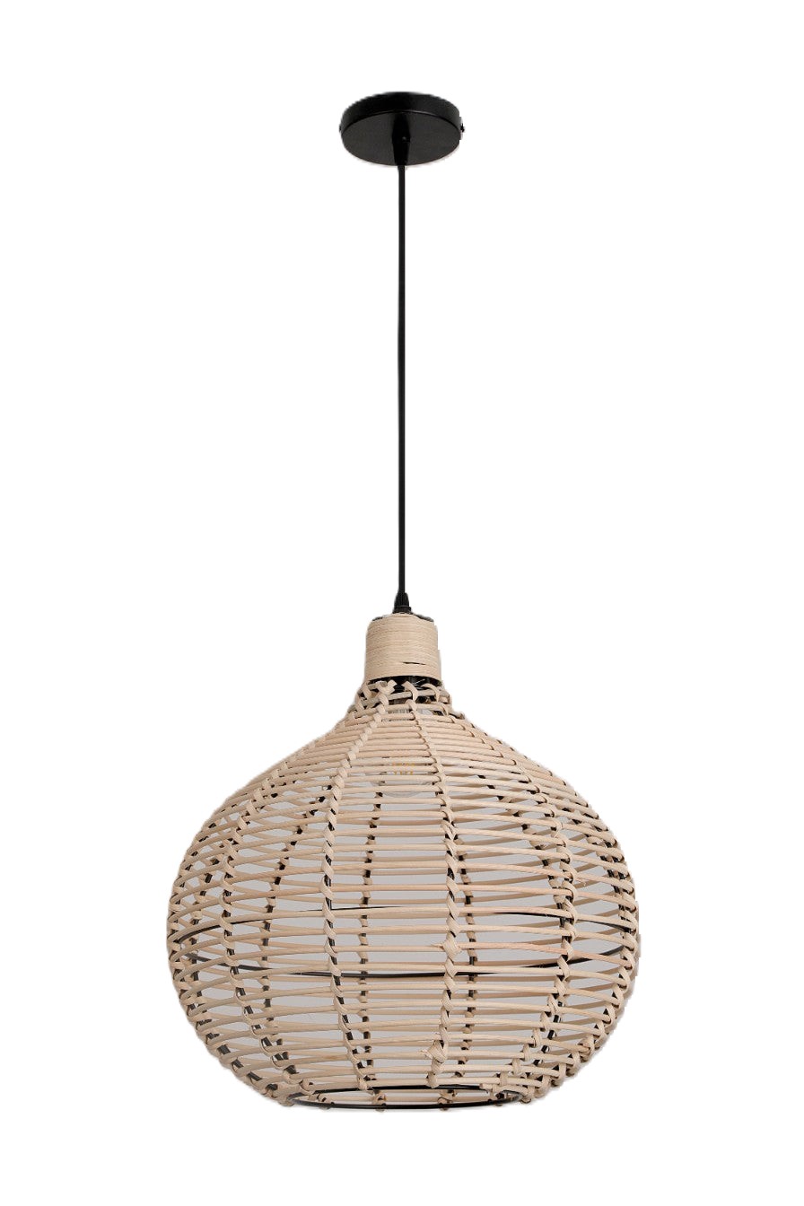 Dekoratívna malá závesná lampa 1xE27 Štýl Boho Ratanová Prírodná stropná