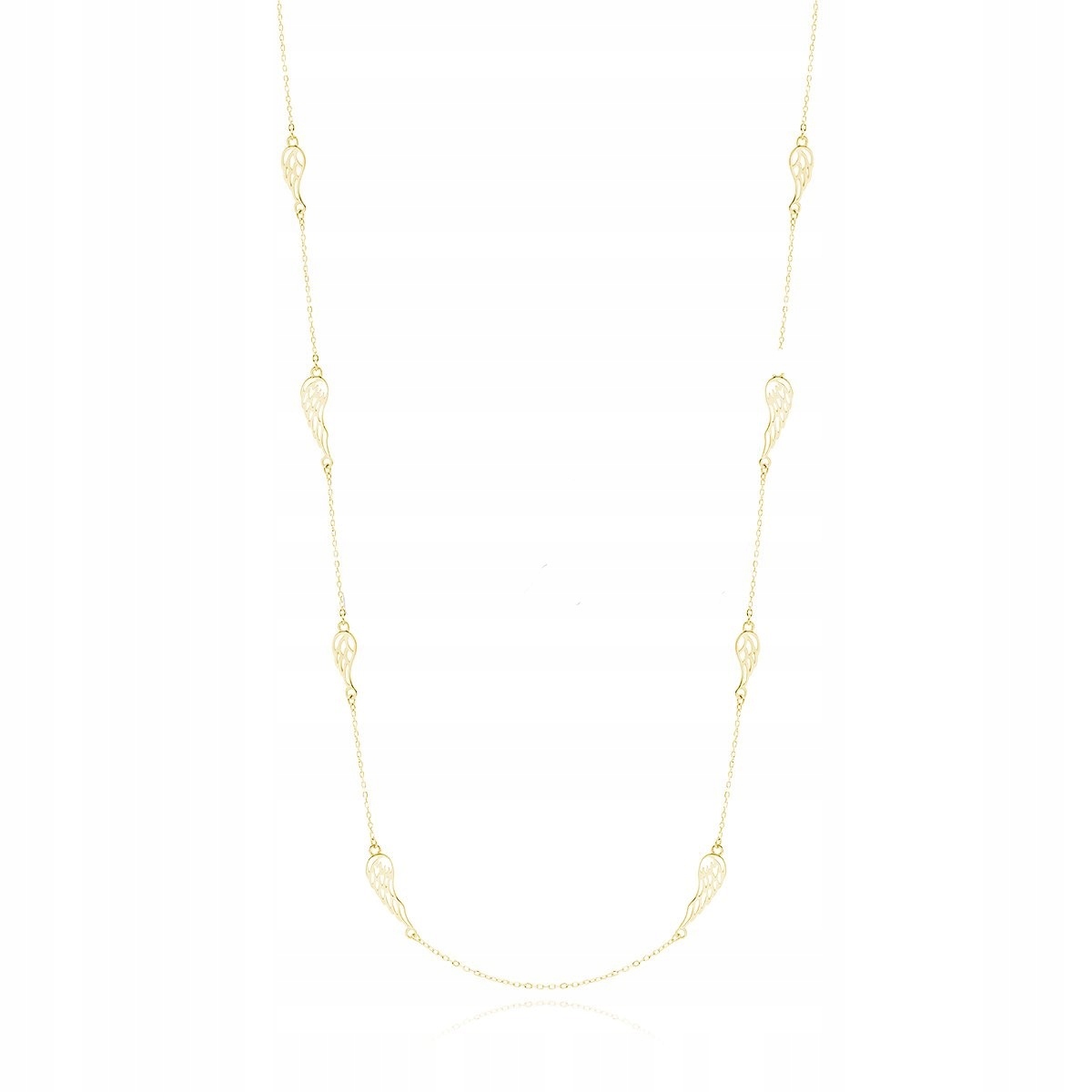 Stříbrný Náhrdelník pr 925 Pozlacený Křídla Křídla Dárek Dlouhý 83 cm