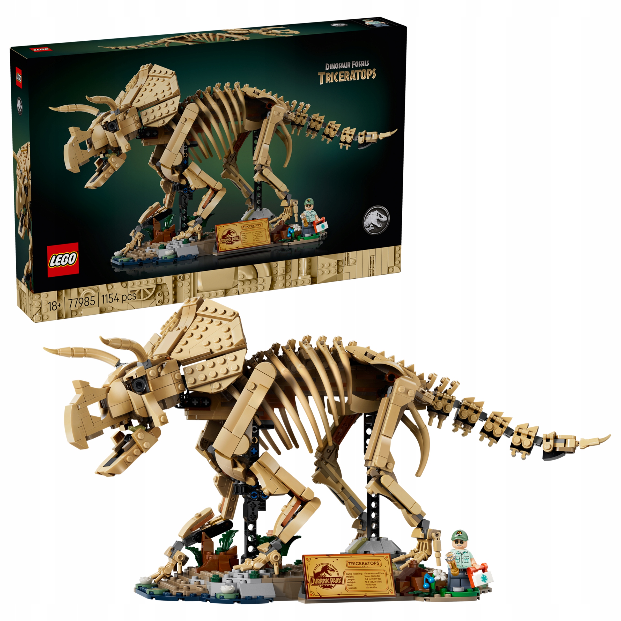 Lego Jurský svět 77985 Kostra dinosaurů: triceratops