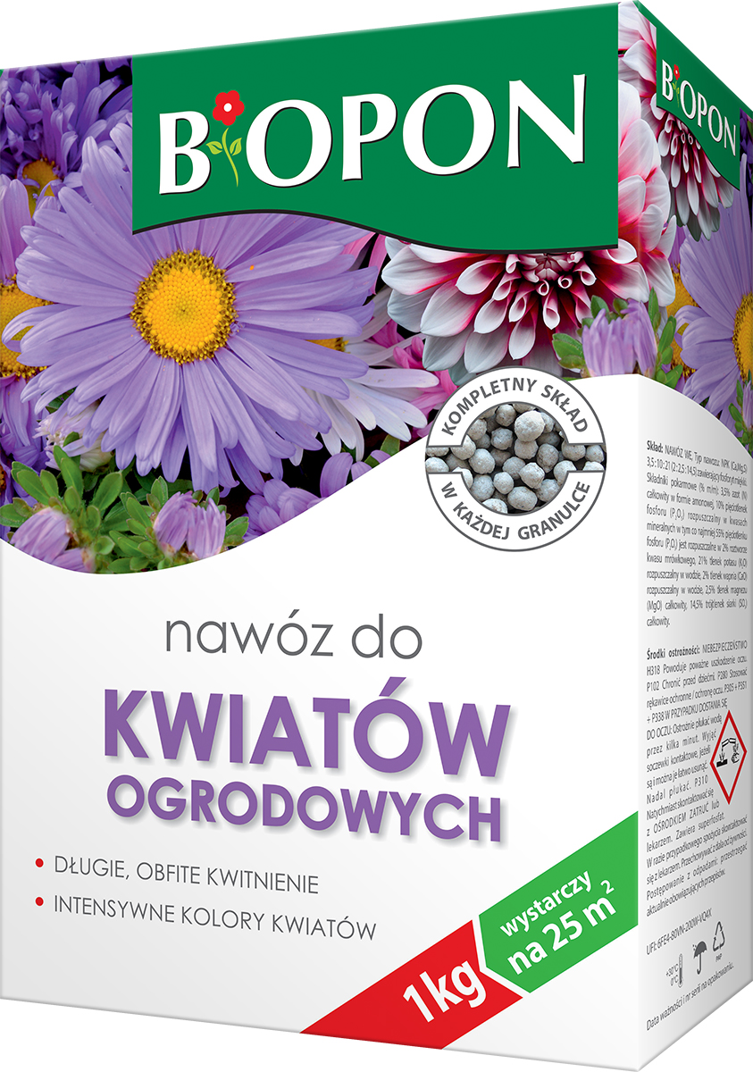 

Biopon nawóz 1kg do kwiatów ogrodowych granulat