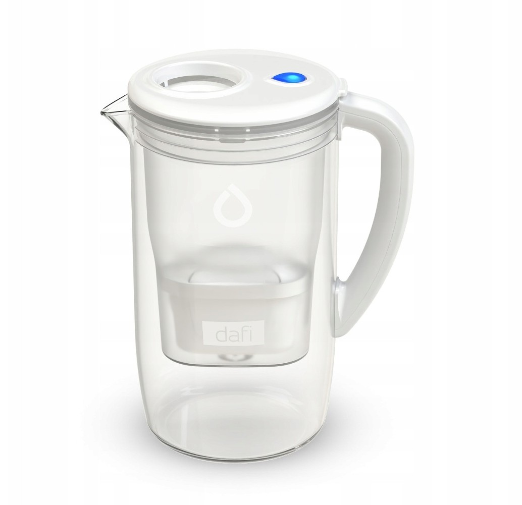 Dafi skleněná filtrační konvice Prisma Led bílá 1 filtr v balení 2,5 l
