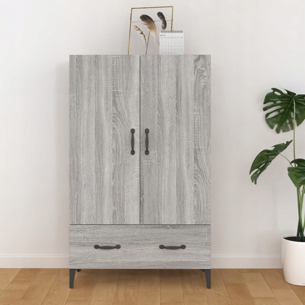 Skriňa, sivý dub sonoma, 70x31x115 cm, materiál na báze dreva