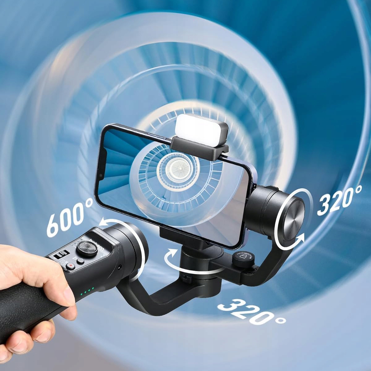 Gimbal stabilizator 3-osiowy HOHEM iSteady Mobile+ 2024 do telefonu OUTLET Maksymalne obciążenie 0.28 kg