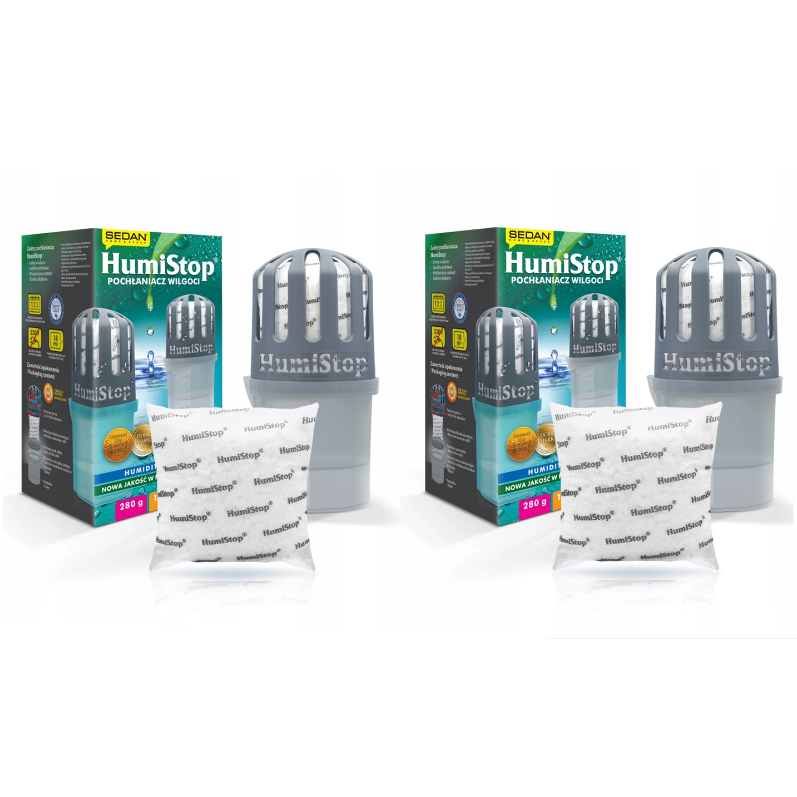 

Humistop > 2 Pochłaniacze Wilgoci Z 4 Wkładami