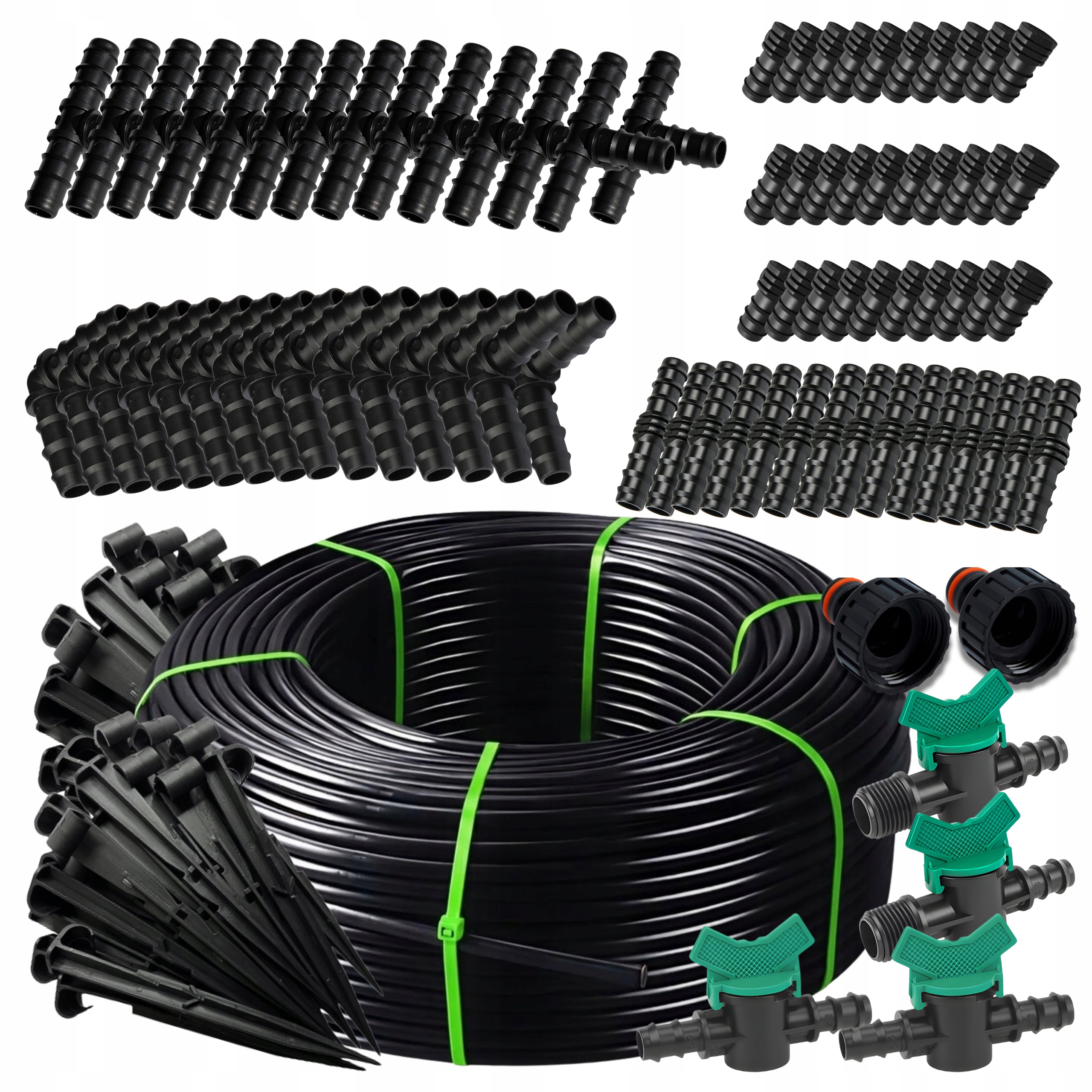 Kapková Závlaha 50 m 181 ks Kapkové Zavlažování Sada Systémem Hadice Trubka