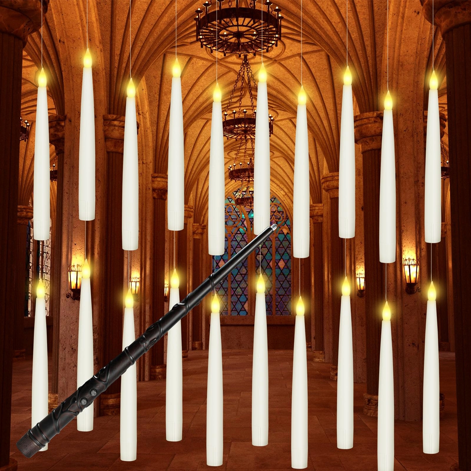 svíčky s kouzelnou hůlkou a dálkovým ovládáním Plovoucí závěsné Harry Potter 20x