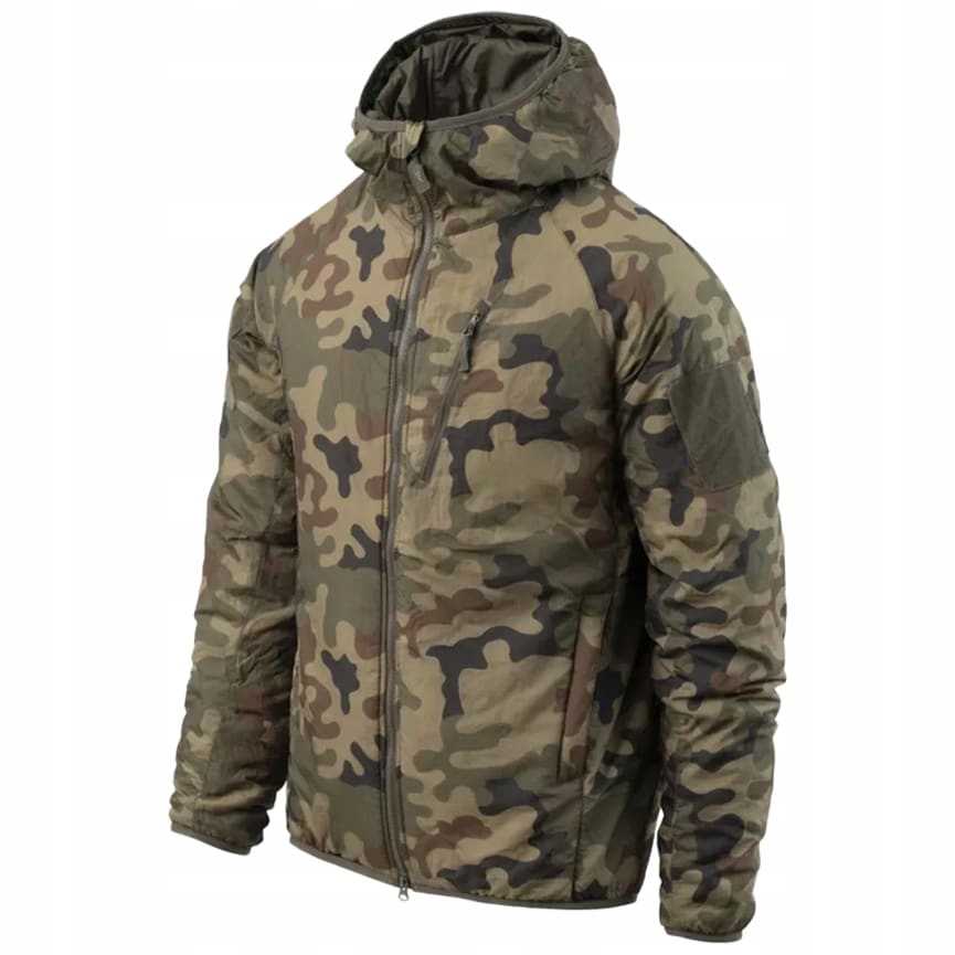 Bunda větrovka s kapucí maskáčový Helikon Wolfhound Hoodie Pl Woodland S