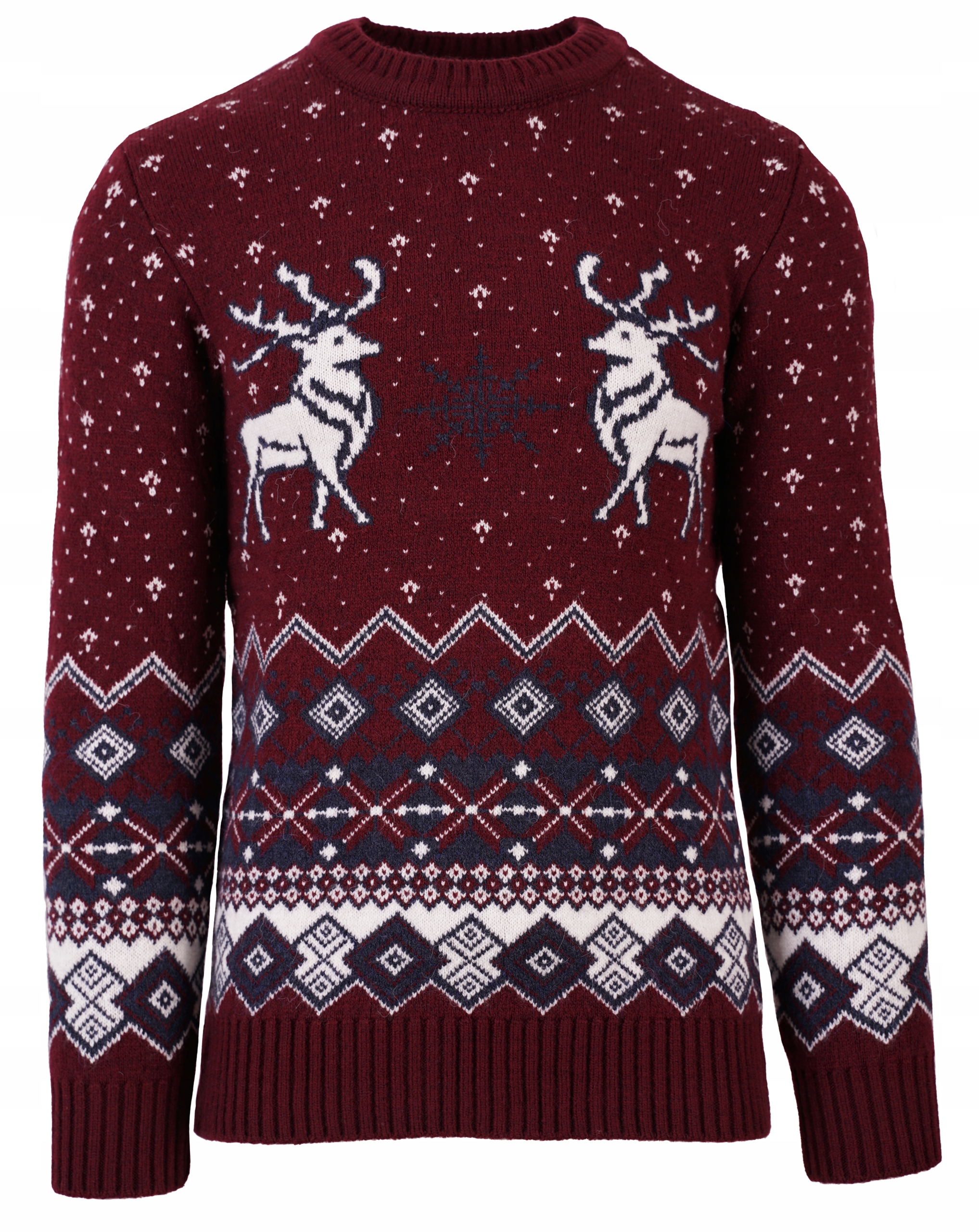 SWETER MĘSKI ŚWIĄTECZNY RENIFER WEŁNA NORWESKI S M