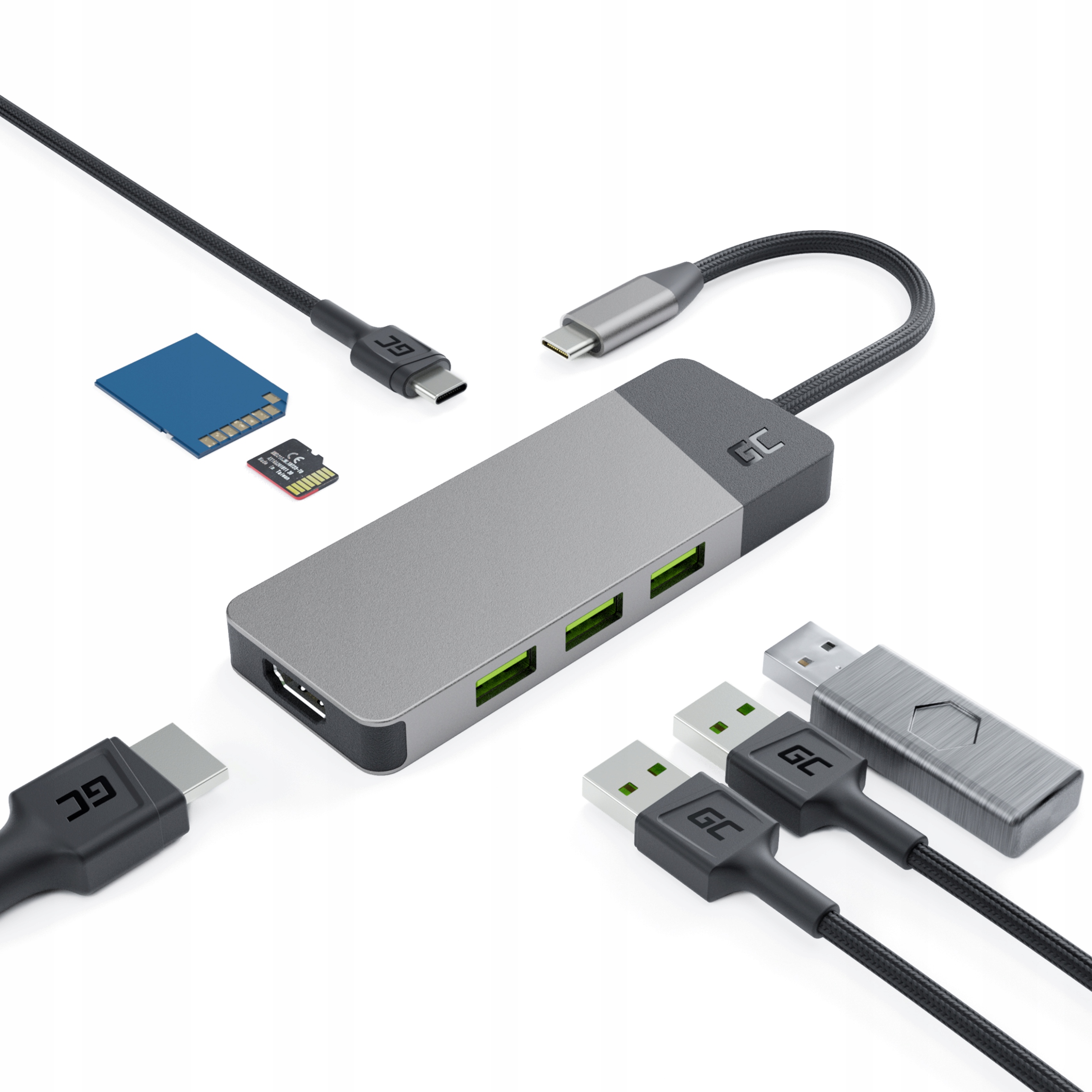 

Przejściówka Hub Gc Connect 7 portów Usb-c Pd 85W