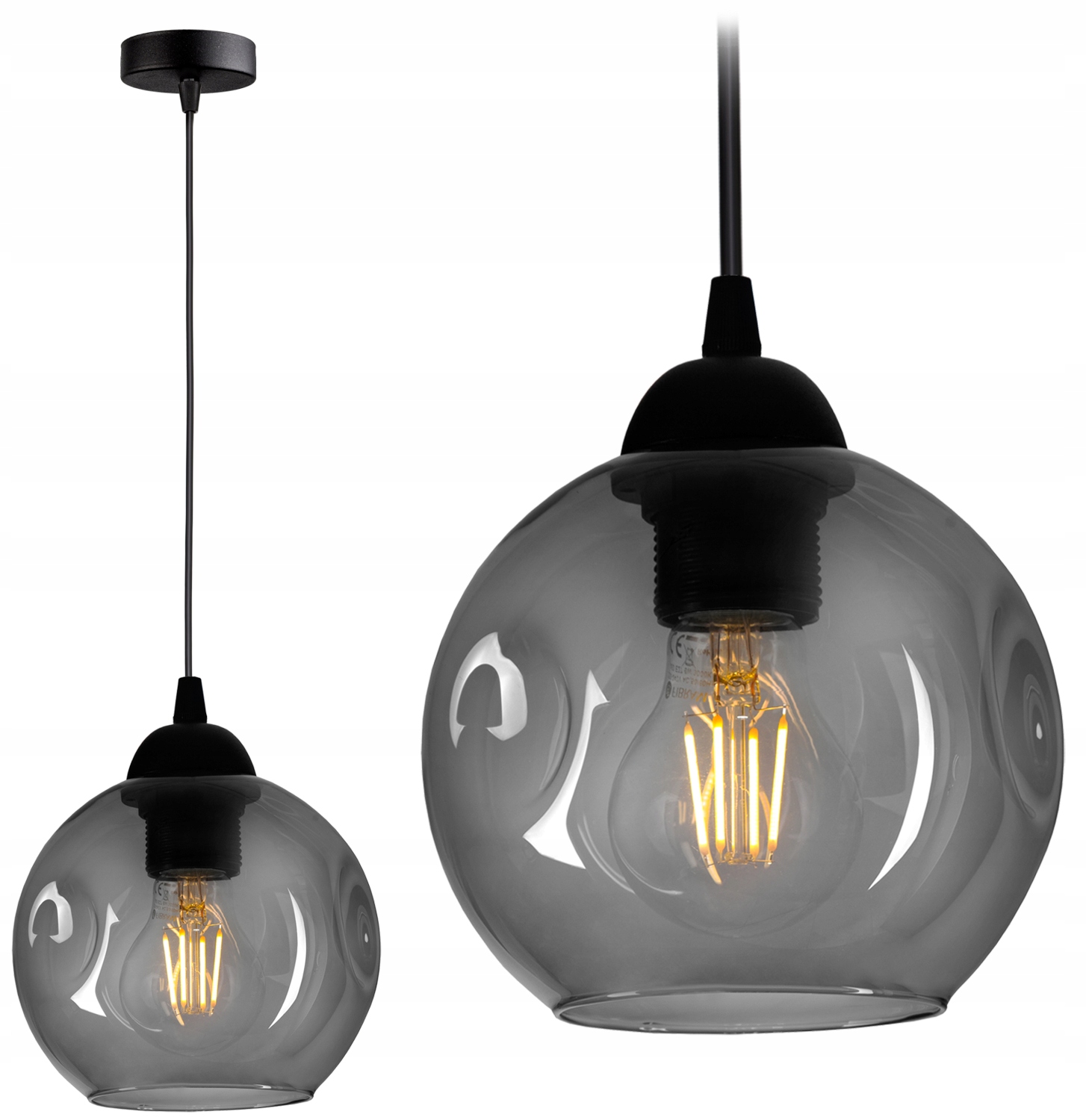 

Szklana Lampa Wisząca Sufitowa Żyrandol Kule Led