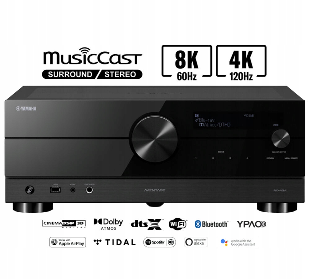 Yamaha RX-A2A Aventage (czarny). Amplituner kina domowego.