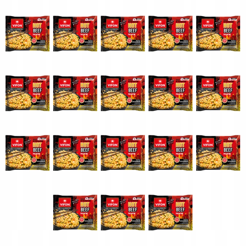 Danie Hot Beef o smaku wołowiny z pieprzem seczuańskim (ostre)90g Vifon X18