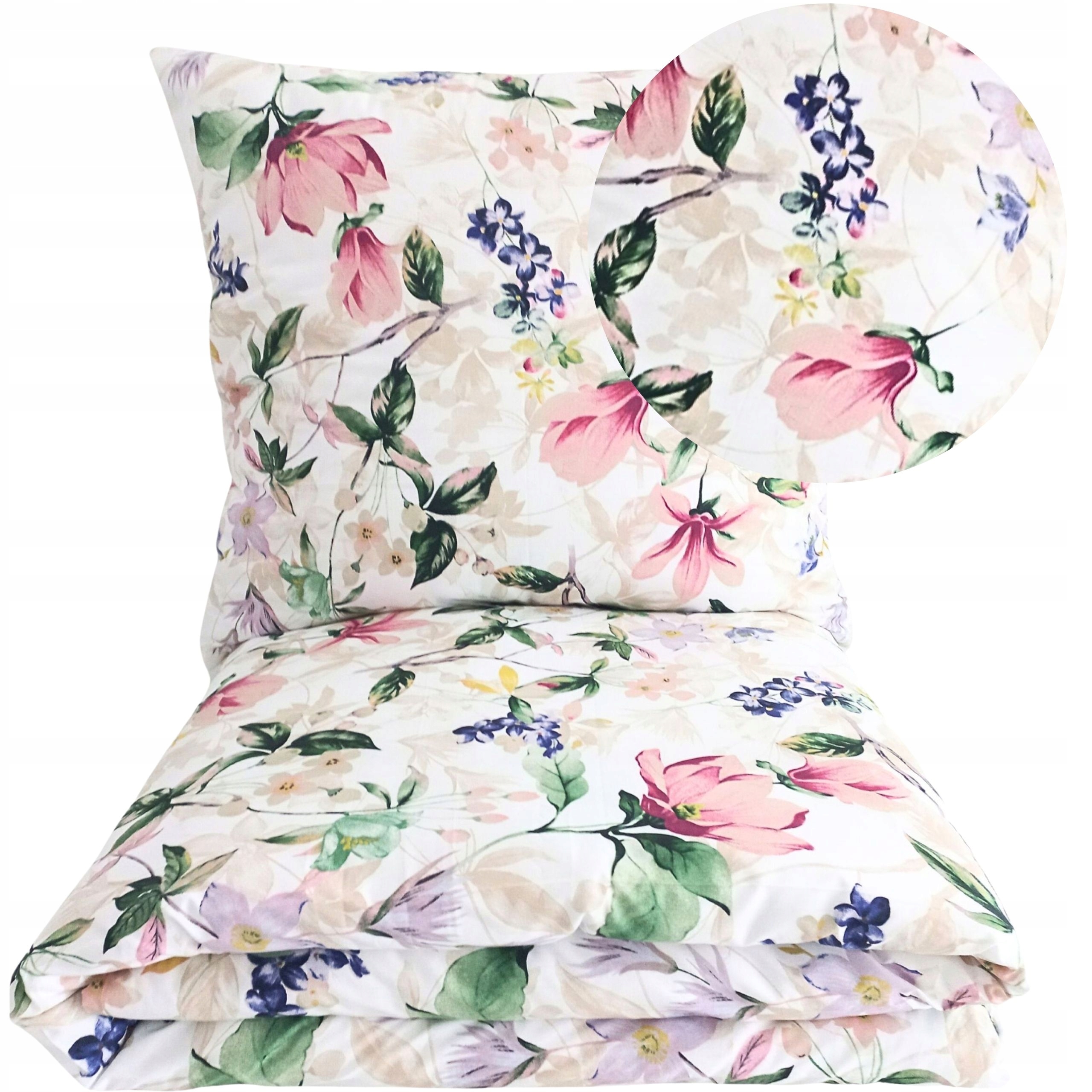 Komplet Pościeli 160x200 Bawełna 100% Polski Producent Gruba Mocna Kwiaty