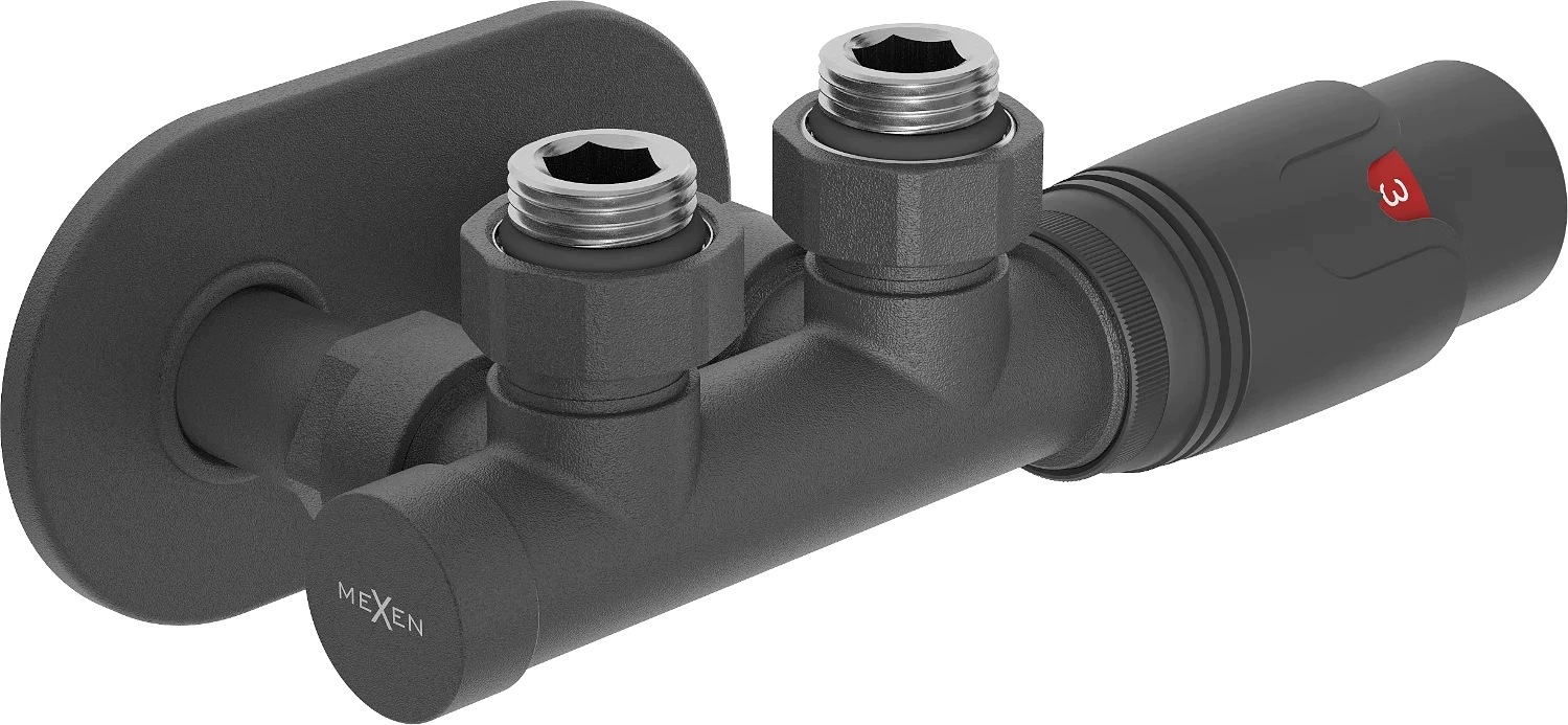 Mexen G00 termostatická rohová sada s krytkou Duplex 50 mm antracit