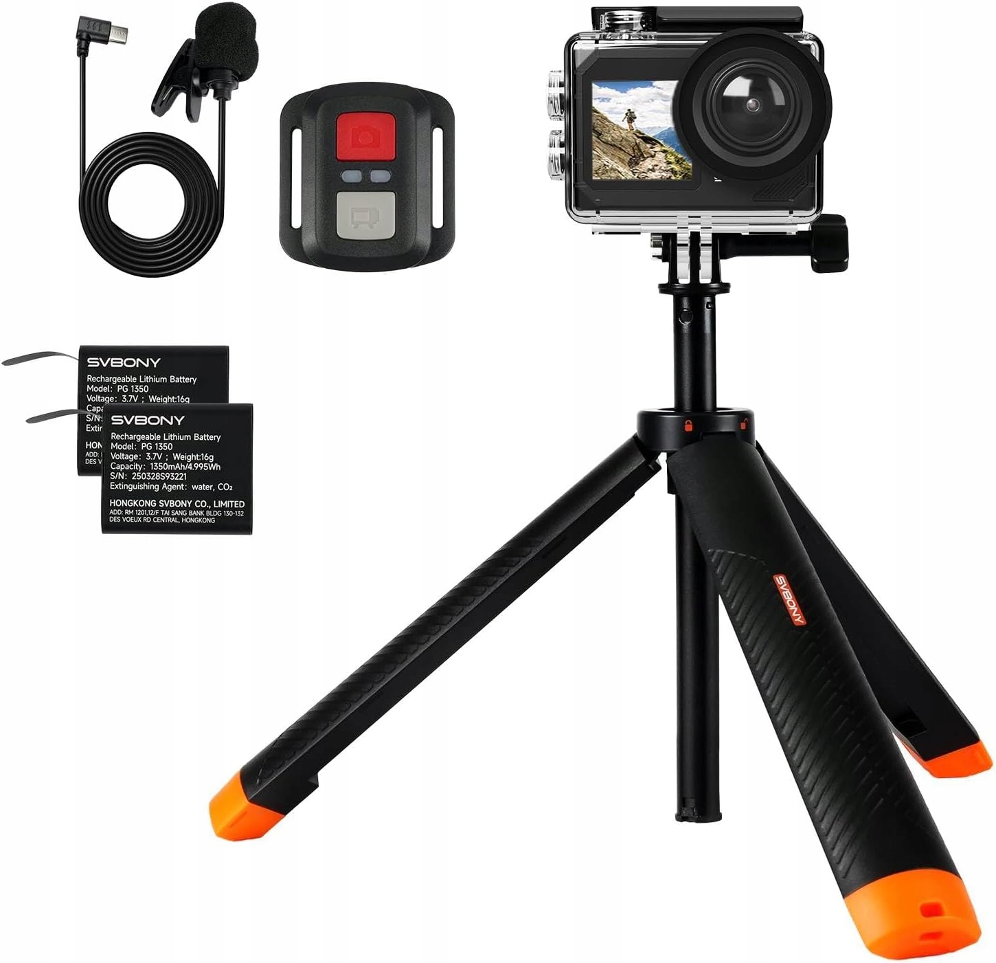 Svbony SvGo2 Športová kamera 4K/30FPS 20MP, Vodotesnosť do 30M s krytom