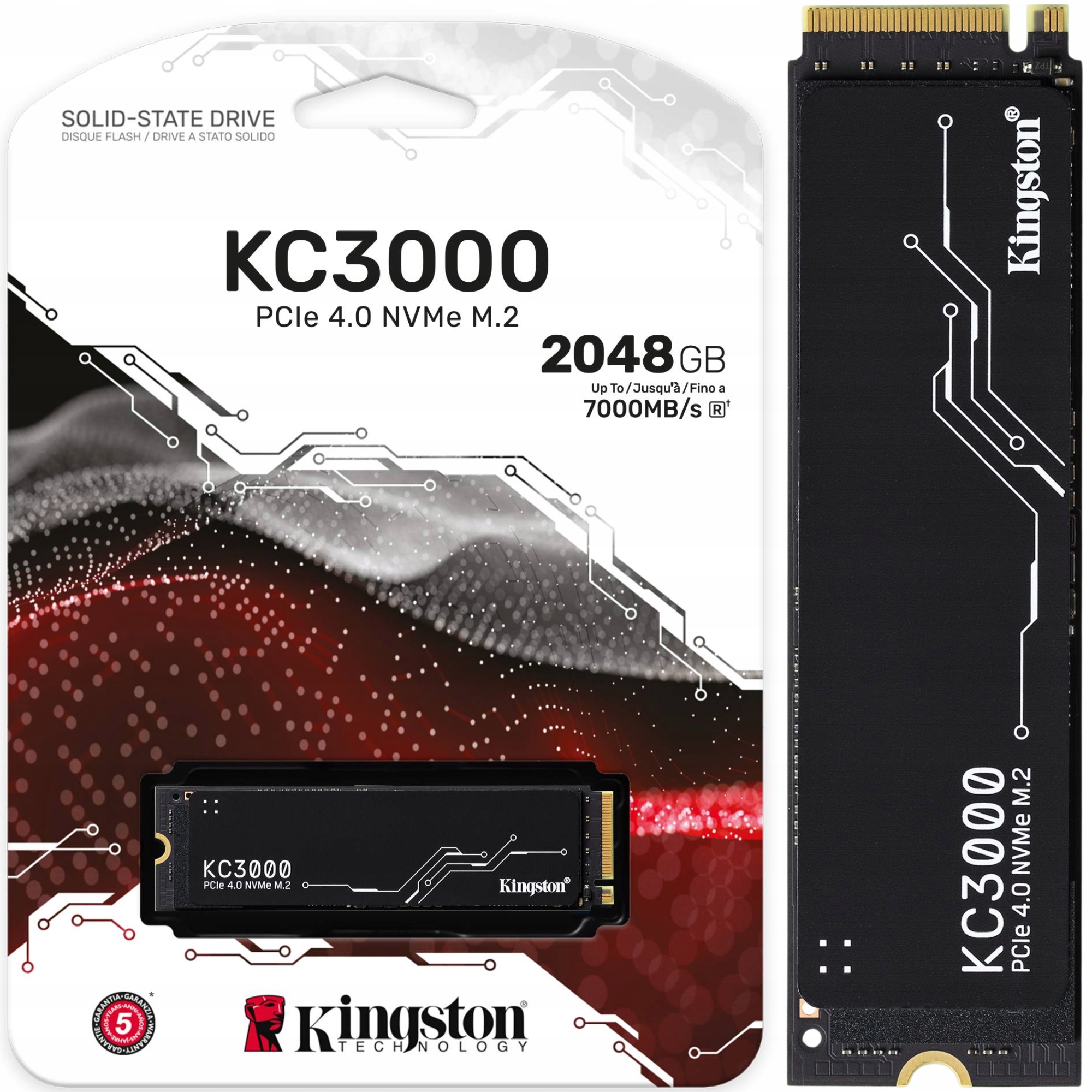 Ssd disk NVMe 2TB Kingston KC3000 PCIe 4.0 Gen4 M.2 2280 7000/7000 MB/s