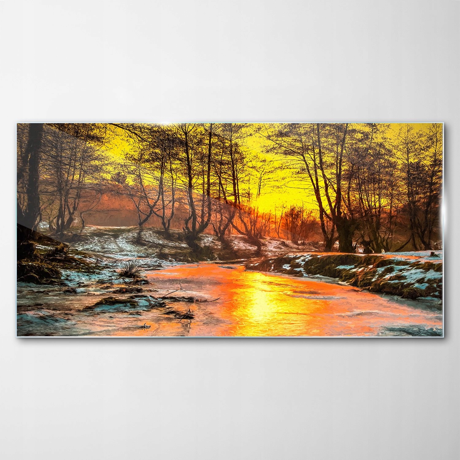 

Obraz Szklany Dekor Krajobraz Rzeka Śnieg 120x60