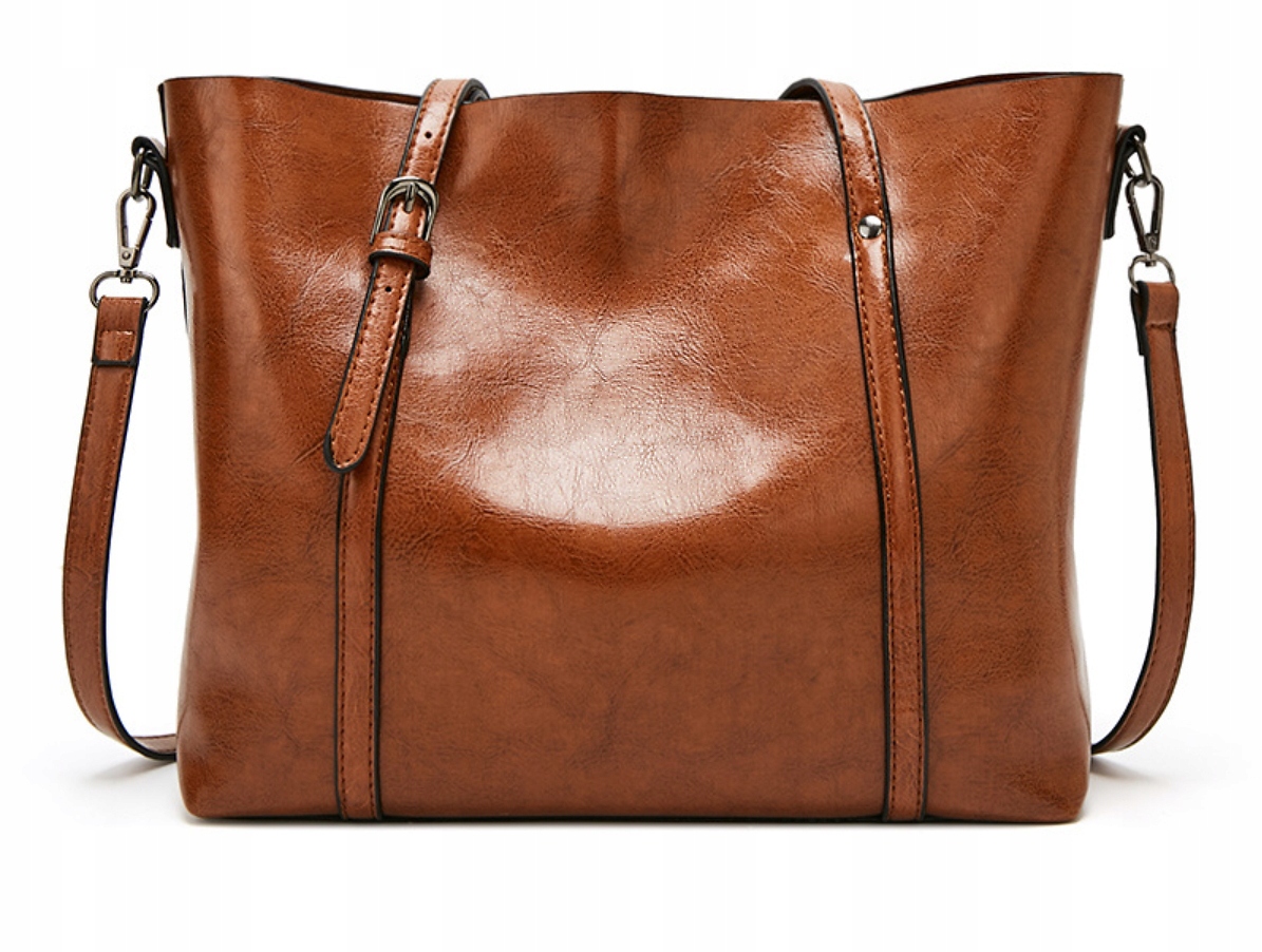 POJEMNA SKÓRZANA TORBA DAMSKA MIEJSKA TOREBKA Wysokość 26 cm