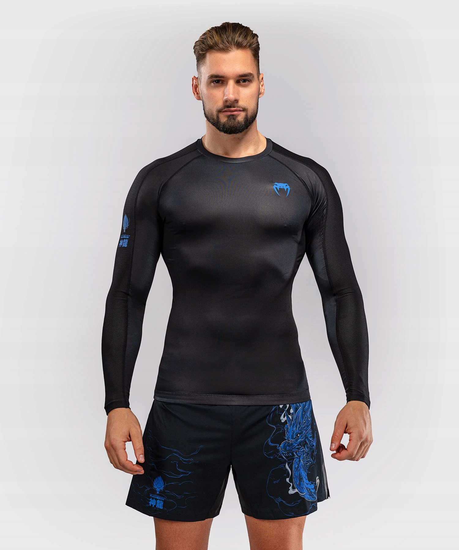 Rashguard Venum Thunder Dragon Dl. rukáv Black/Royal Blue VENUM-06240-1