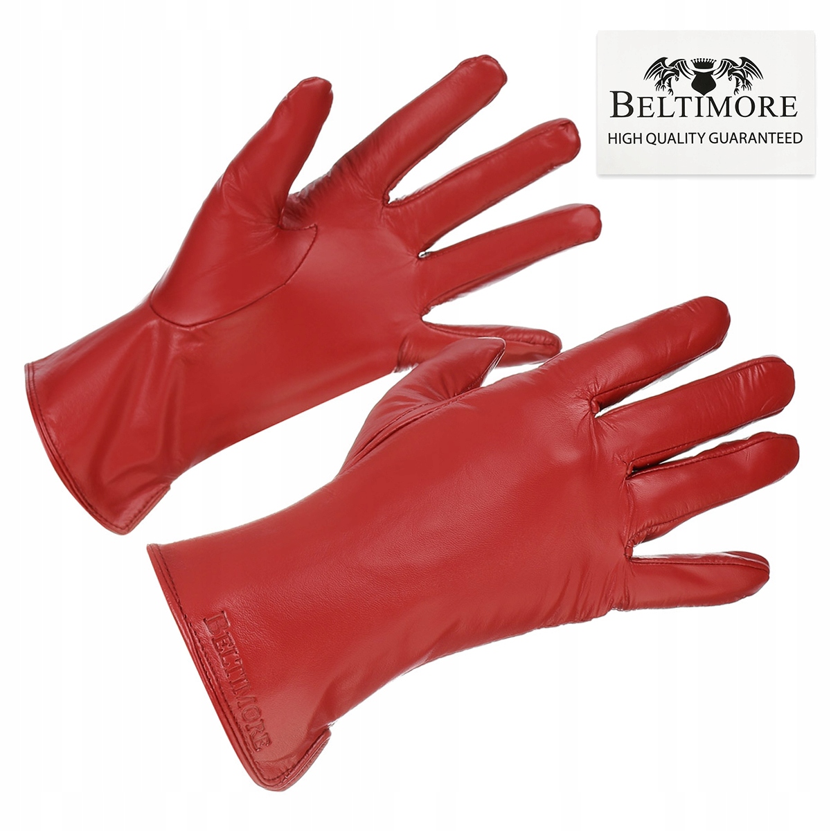 Dámske kožené rukavice medvedík BELTIMORE klasické päťprstové teplé