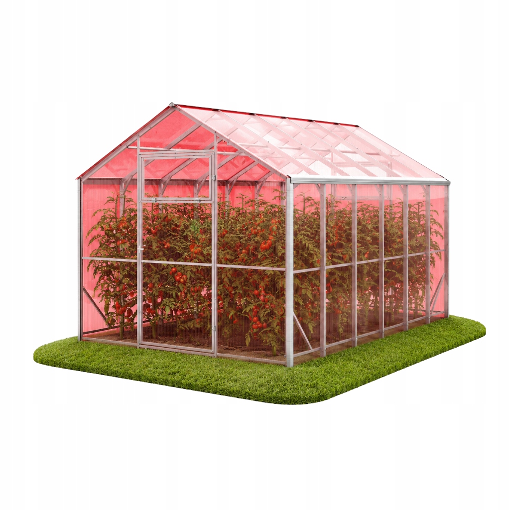 Skleník z polykarbonátu Domek 2,5x6 m profily 40x20 polykarbonát růžový 4 mm