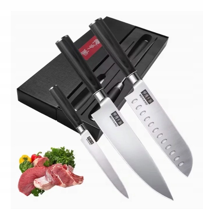 Sada Kuchynských Nožov 3 kusy v japonskom štýle v exkluzívnom balení