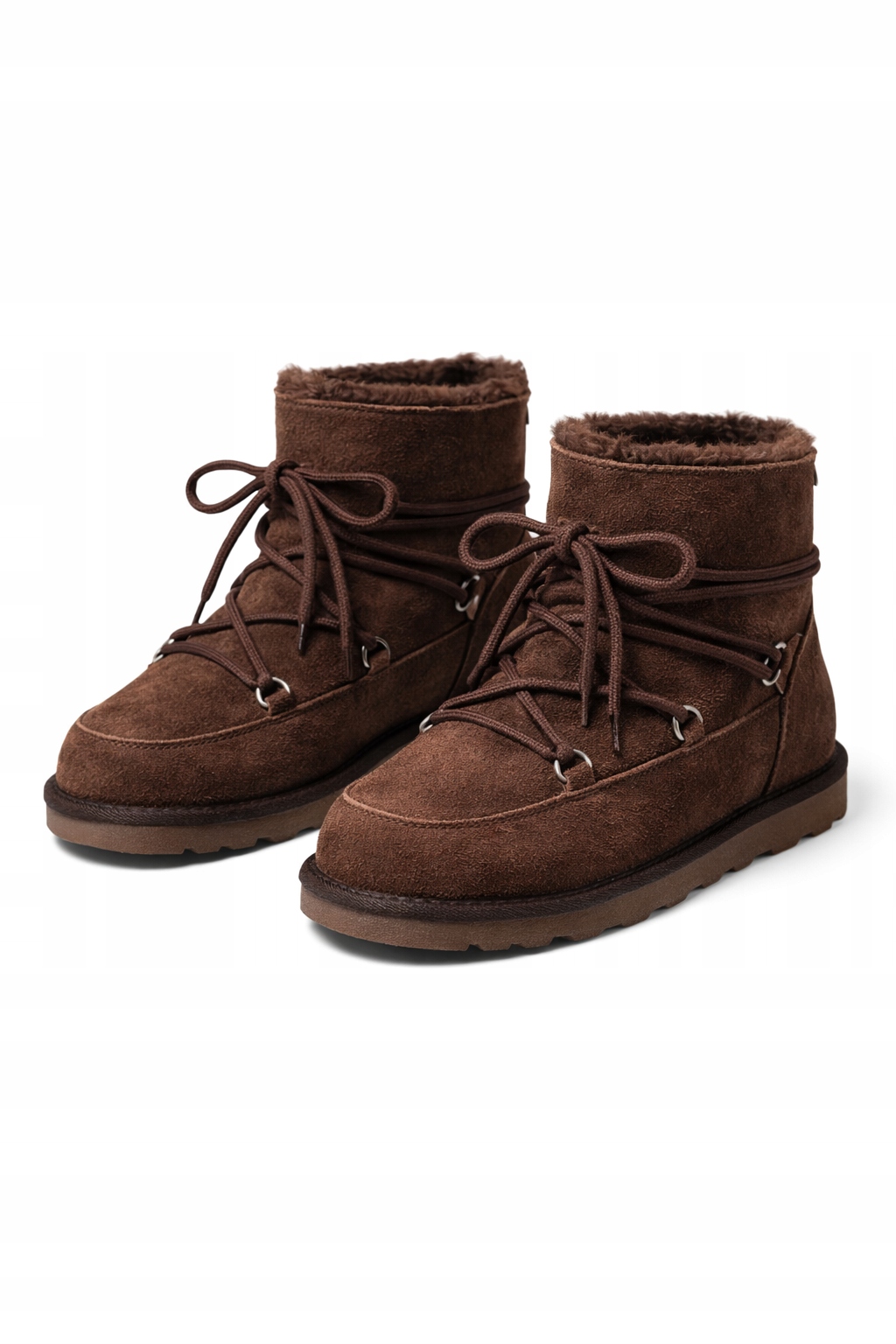 Zimní Sněhule S Kožešinou A Přírodní Kůží, Hnědé, 37 1I3A