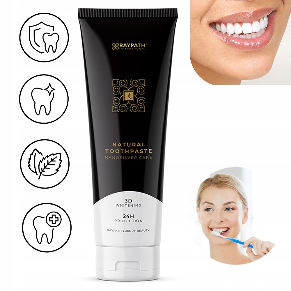 Naturalna wybielająca pasta do zębów z nanosrebrem RayPath