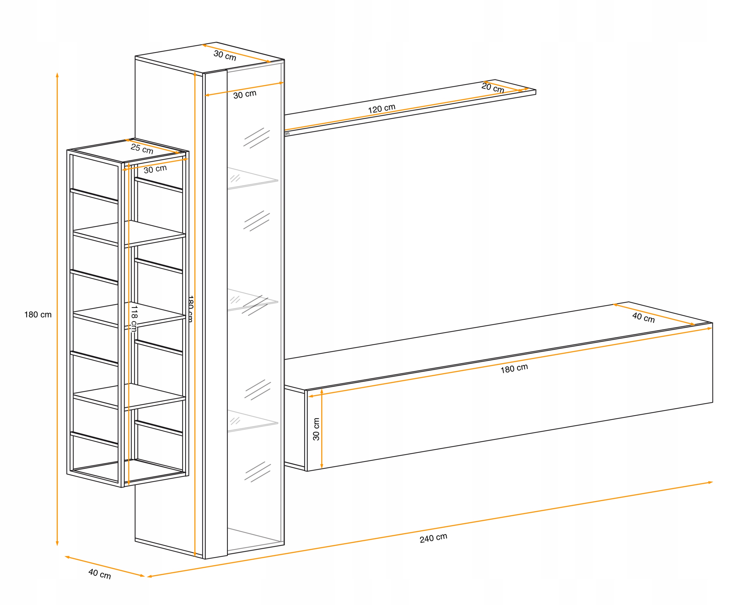 MEBLOŚCIANKA SWAP SWM7 - GZ - W. POŁYSK PVC Marka ASM