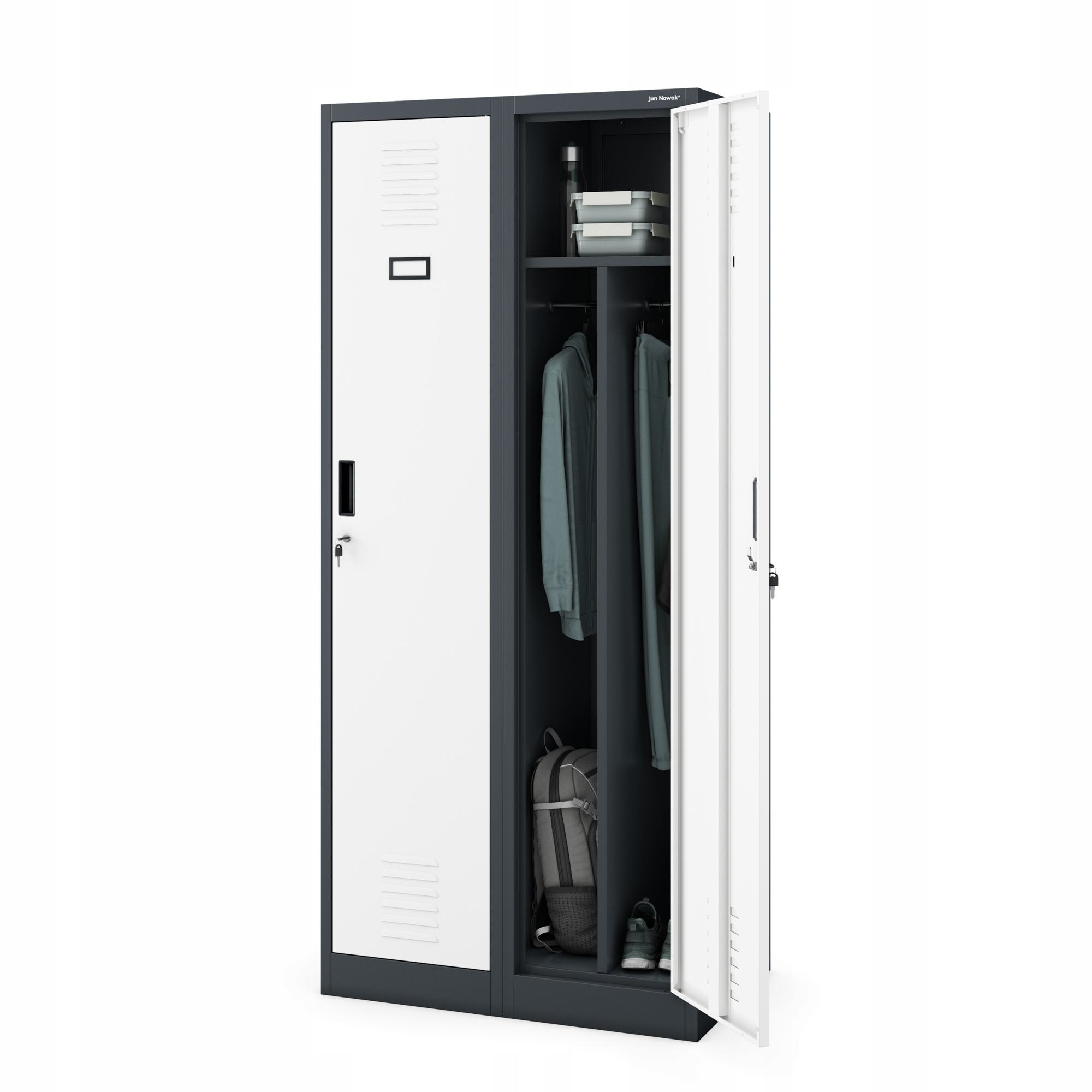 Jan Nowak Skříň Bozp 2 komory Kacper Antracitově bílá
