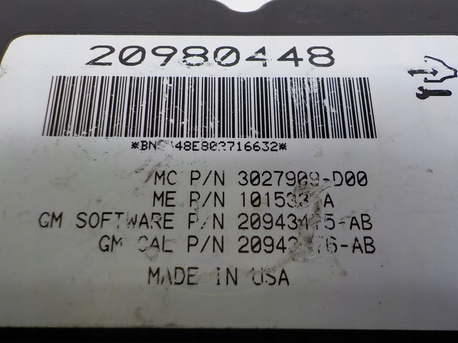 OPEL INSIGNIA MODUŁ KLAPY 20980448 Producent części OPEL