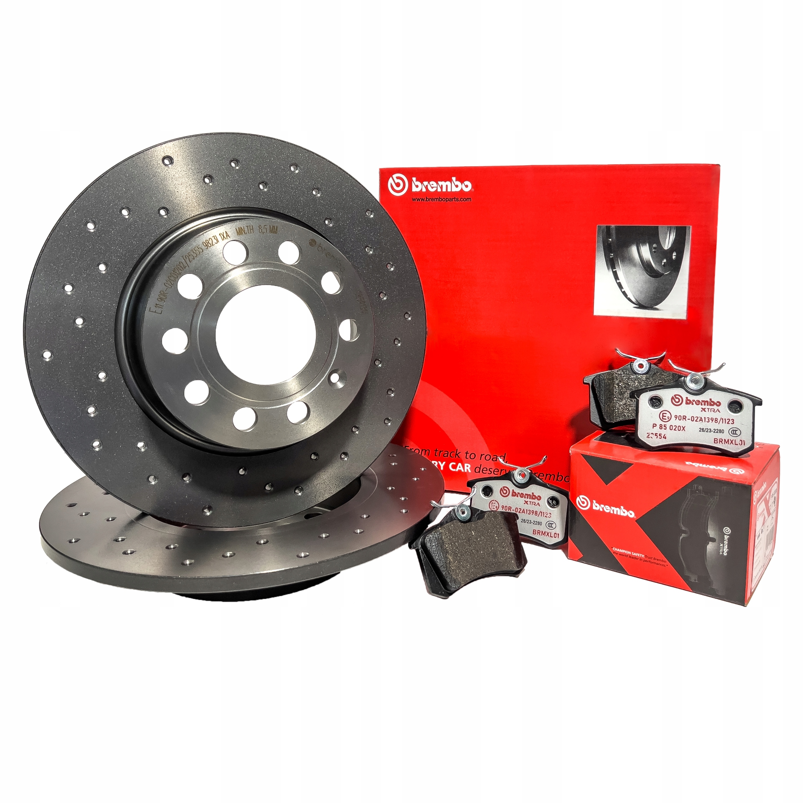 2× BREMBO ТОРМОЗНІ ДИСКИ ГАЛЬМІВНЕ ЗАД. 09.A200x + Колодки гальмівне BREMBO ПРАВ. 8573x