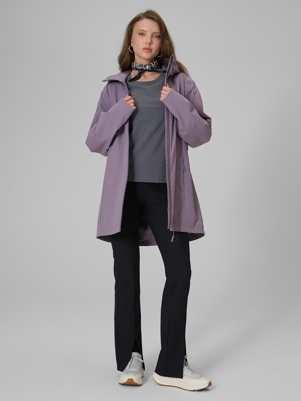 4F Dámská Fialová Volná Membránová Parka