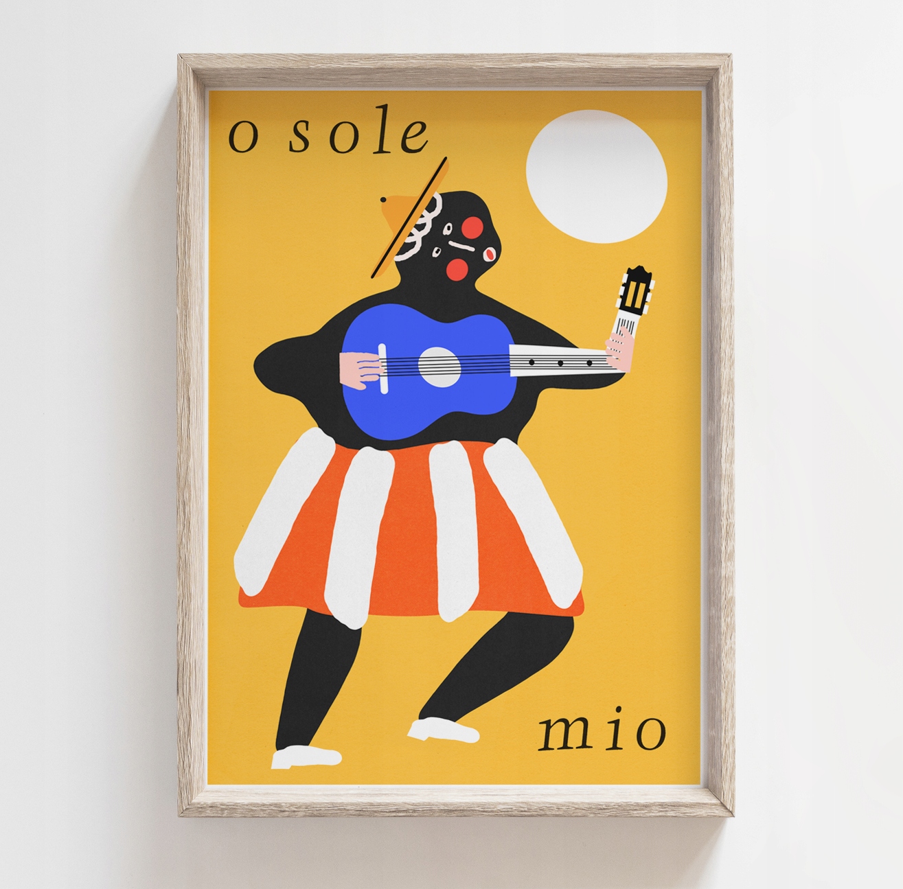 

O Sole Mio, Plakat Grafika Do Salonu Itd, Żółty B2